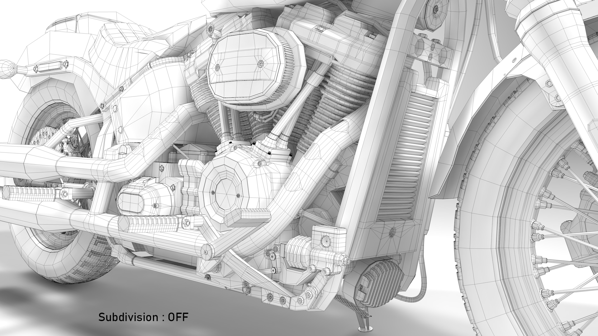 Realistic Harley Davidson Street Bob 2021 Vivid Black 3D Model