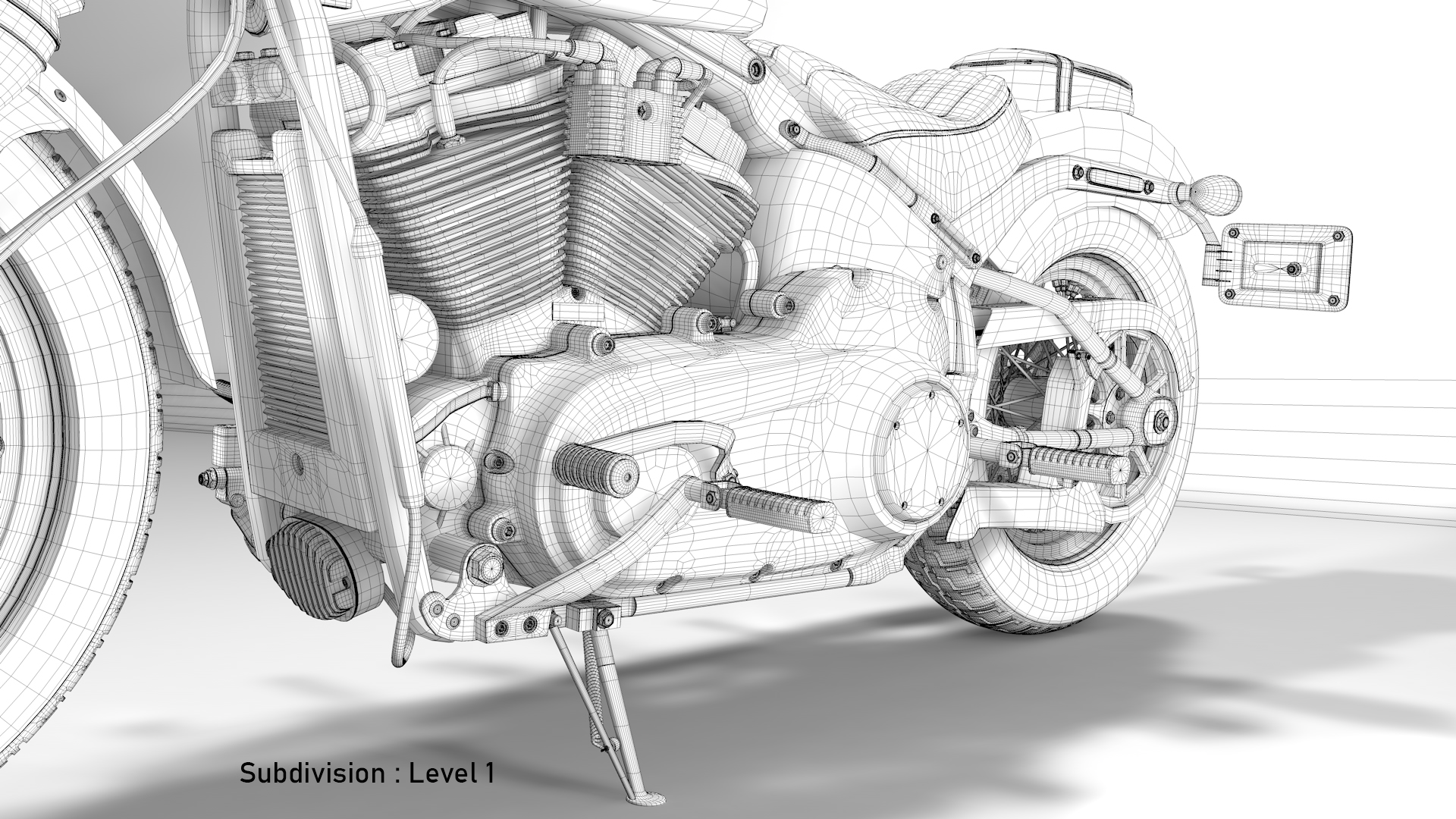 Realistic Harley Davidson Street Bob 2021 Vivid Black 3D Model