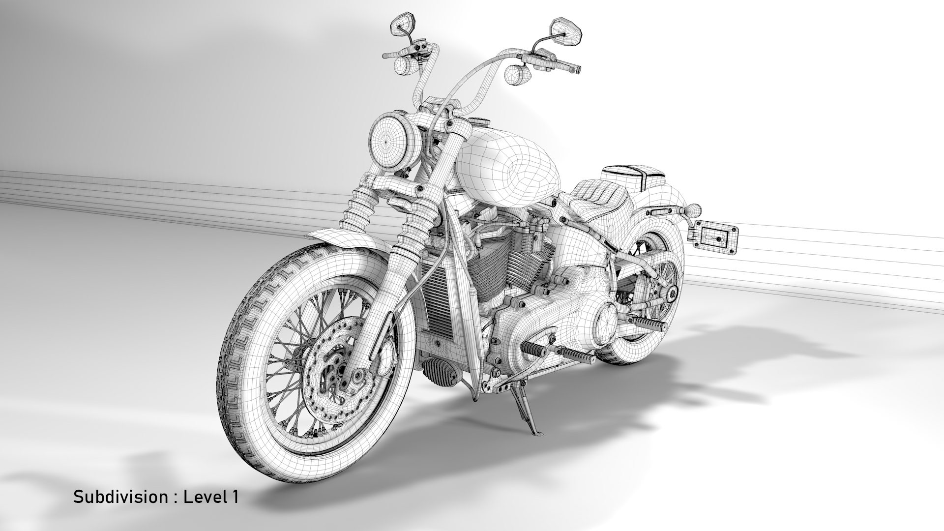 Harley Davidson Street Bob 2021 3D Model (Stone Washed White Pearl)