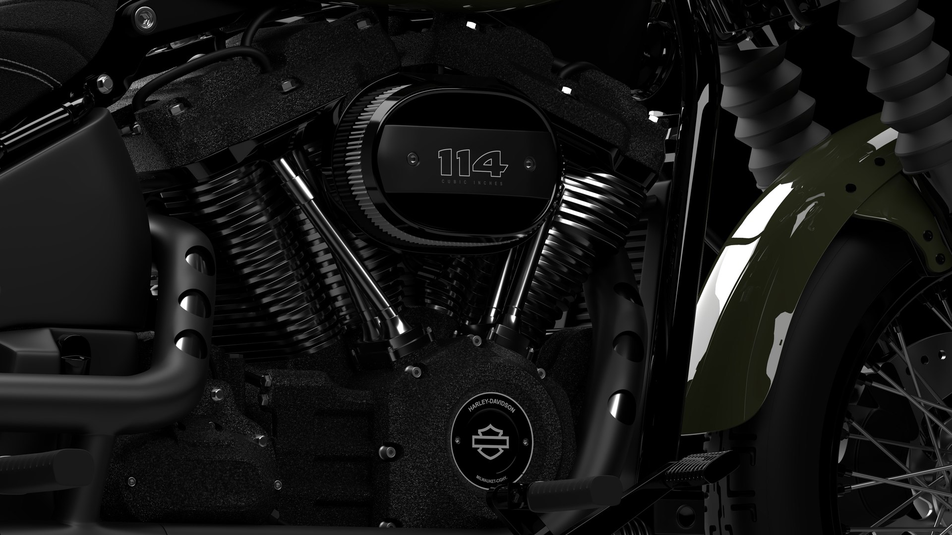 Harley Davidson Street Bob 2021 3D Model (Deadwood Green)