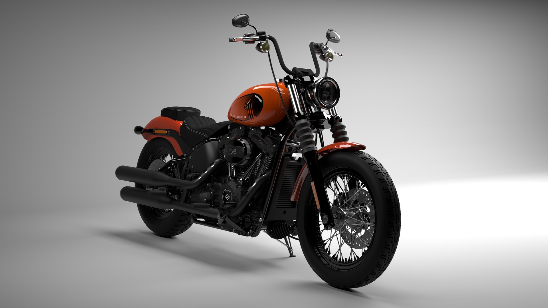 Harley Davidson Street Bob 2021 3D Model (Baja Orange)