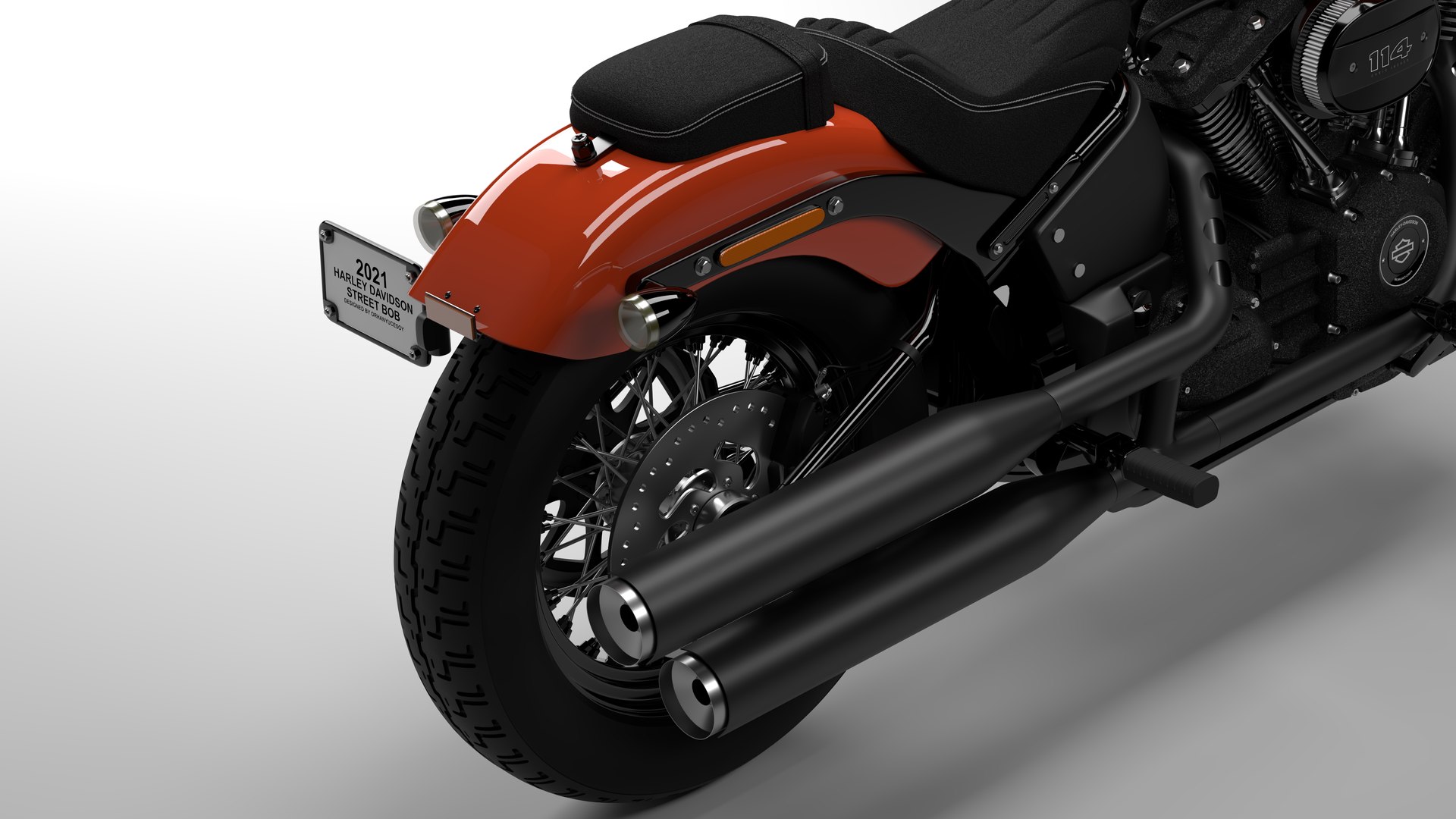 Harley Davidson Street Bob 2021 3D Model (Baja Orange)