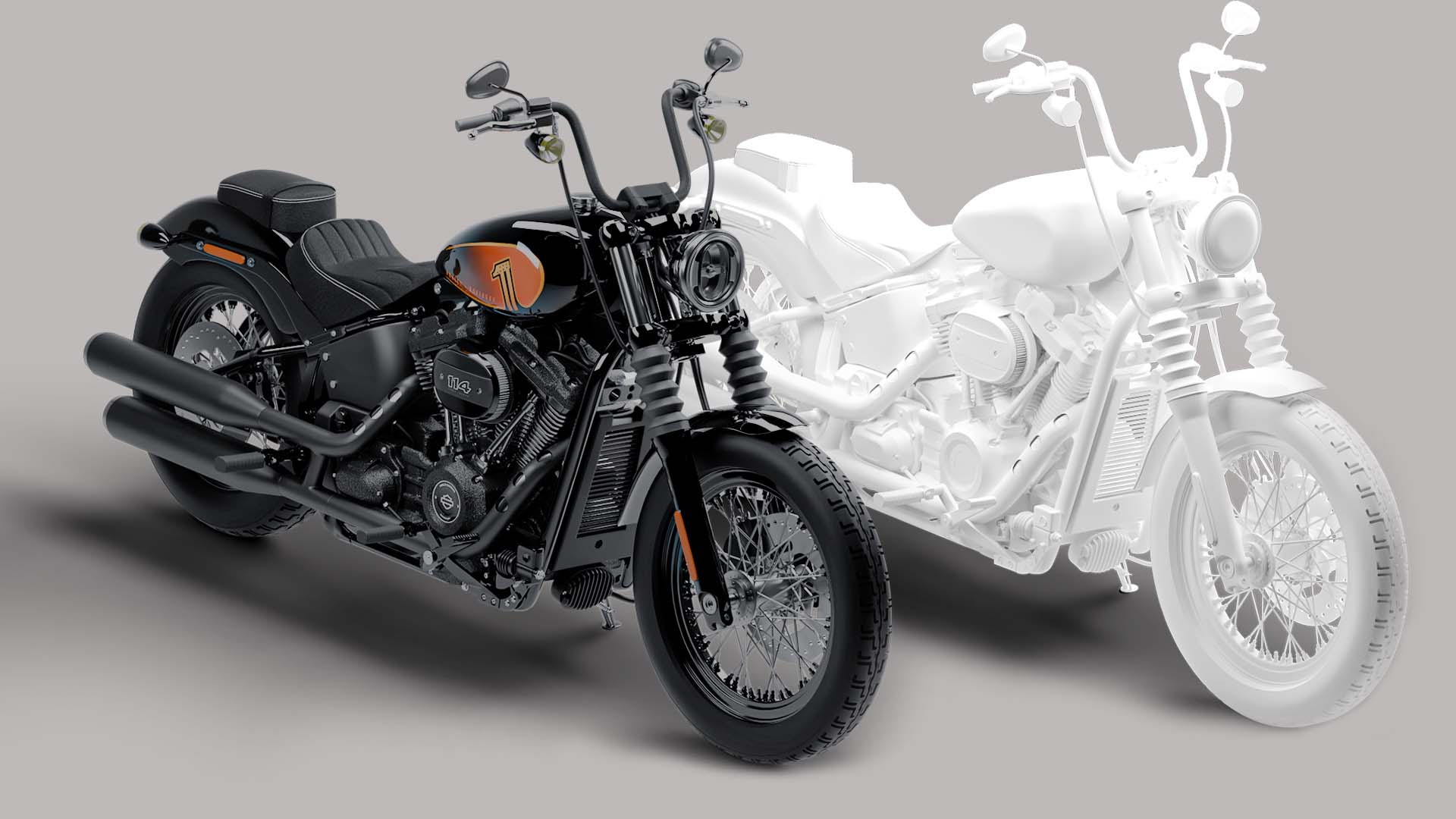 Harley Davidson Street Bob 2021 3D Model (All Colors)