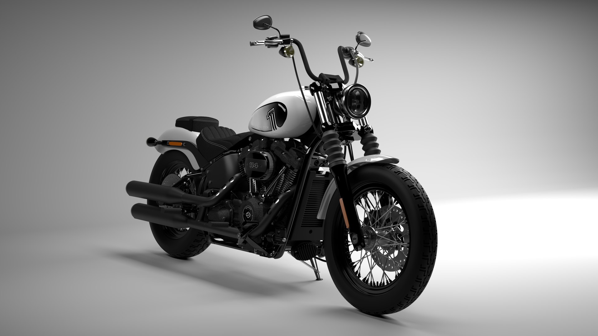 Harley Davidson Street Bob 2021 3D Model (All Colors)