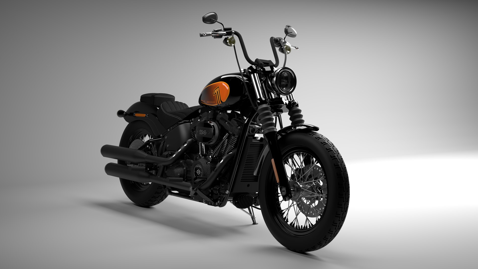 Harley Davidson Street Bob 2021 3D Model (All Colors)