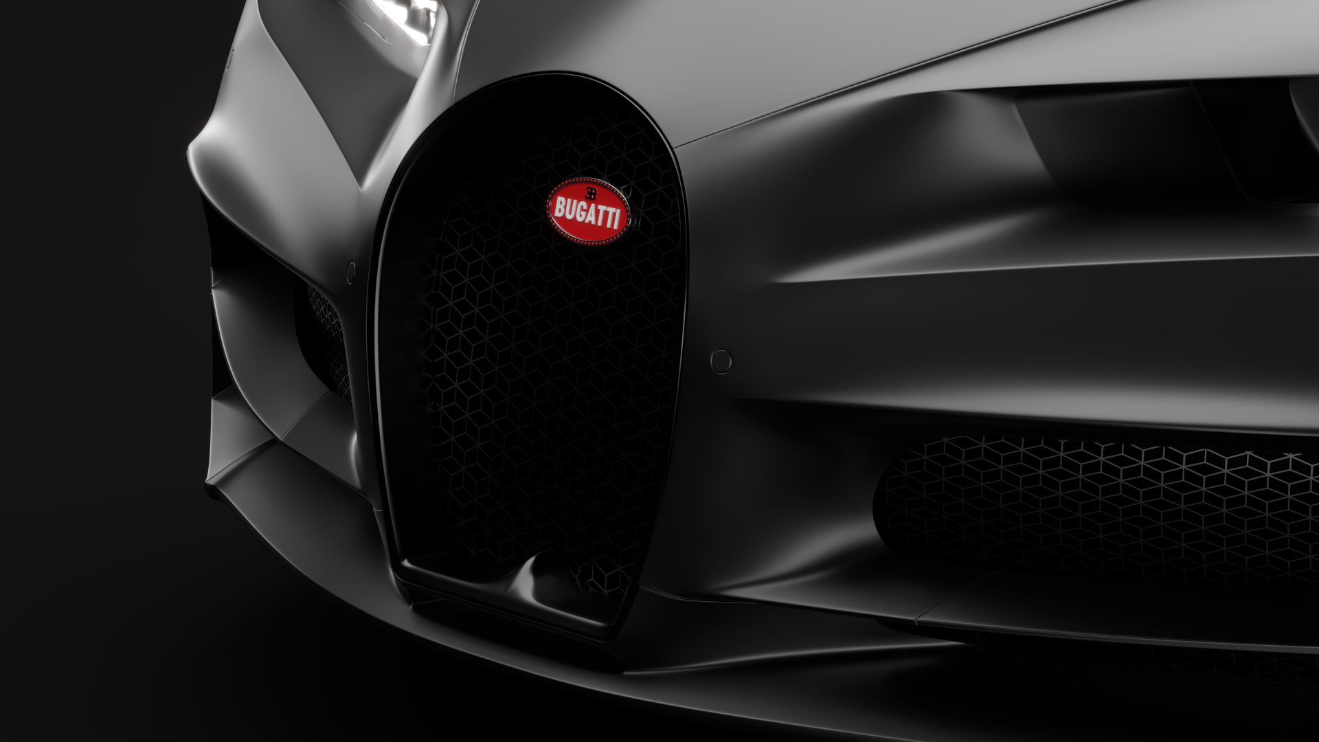 Bugatti Chiron Sport 3D Model 2021 Noire