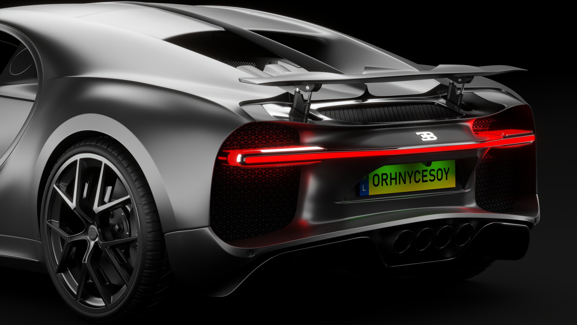 Bugatti Chiron Sport 3D Model 2021 Noire