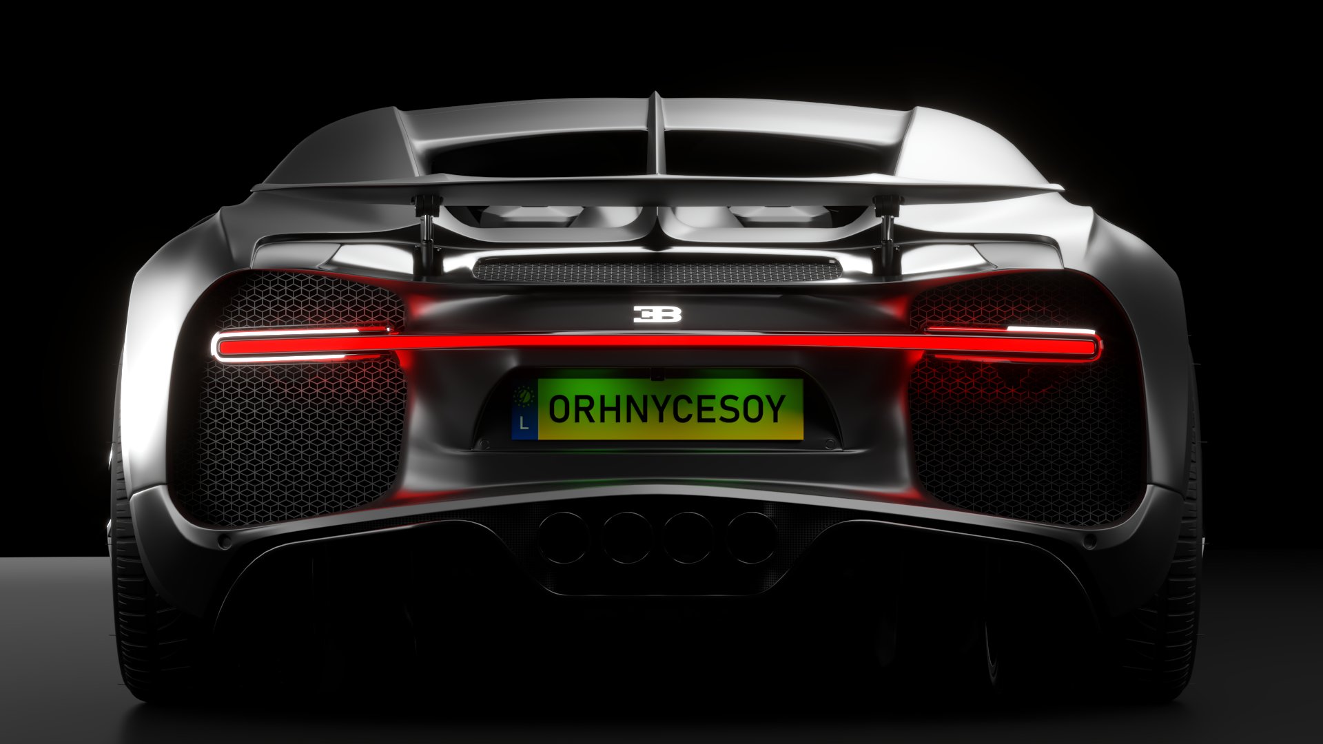 Bugatti Chiron Sport 3D Model 2021 Noire