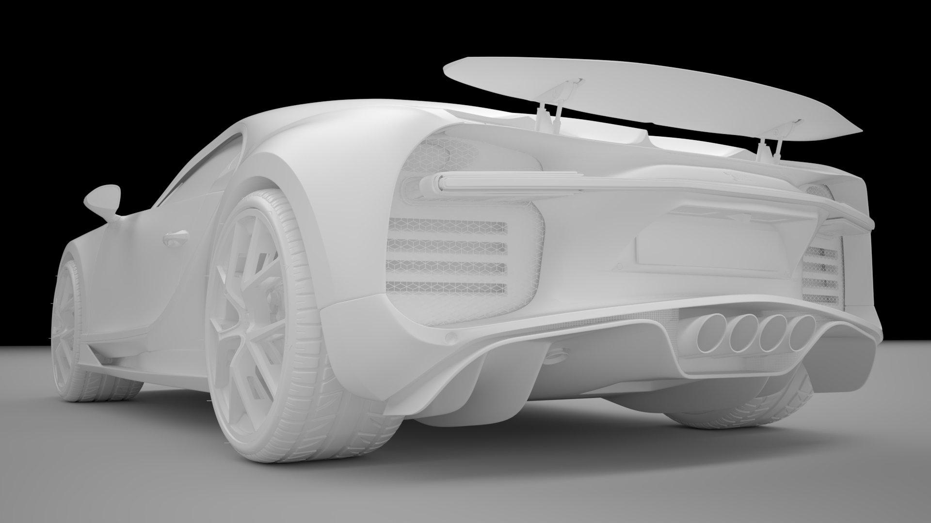 Bugatti Chiron Sport 3D Model 2021 Noire