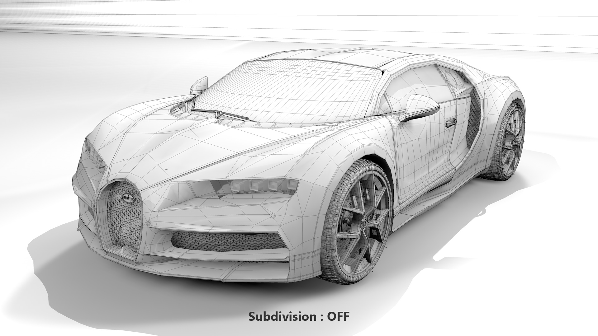 Bugatti Chiron Sport 3D Model 2021 Noire