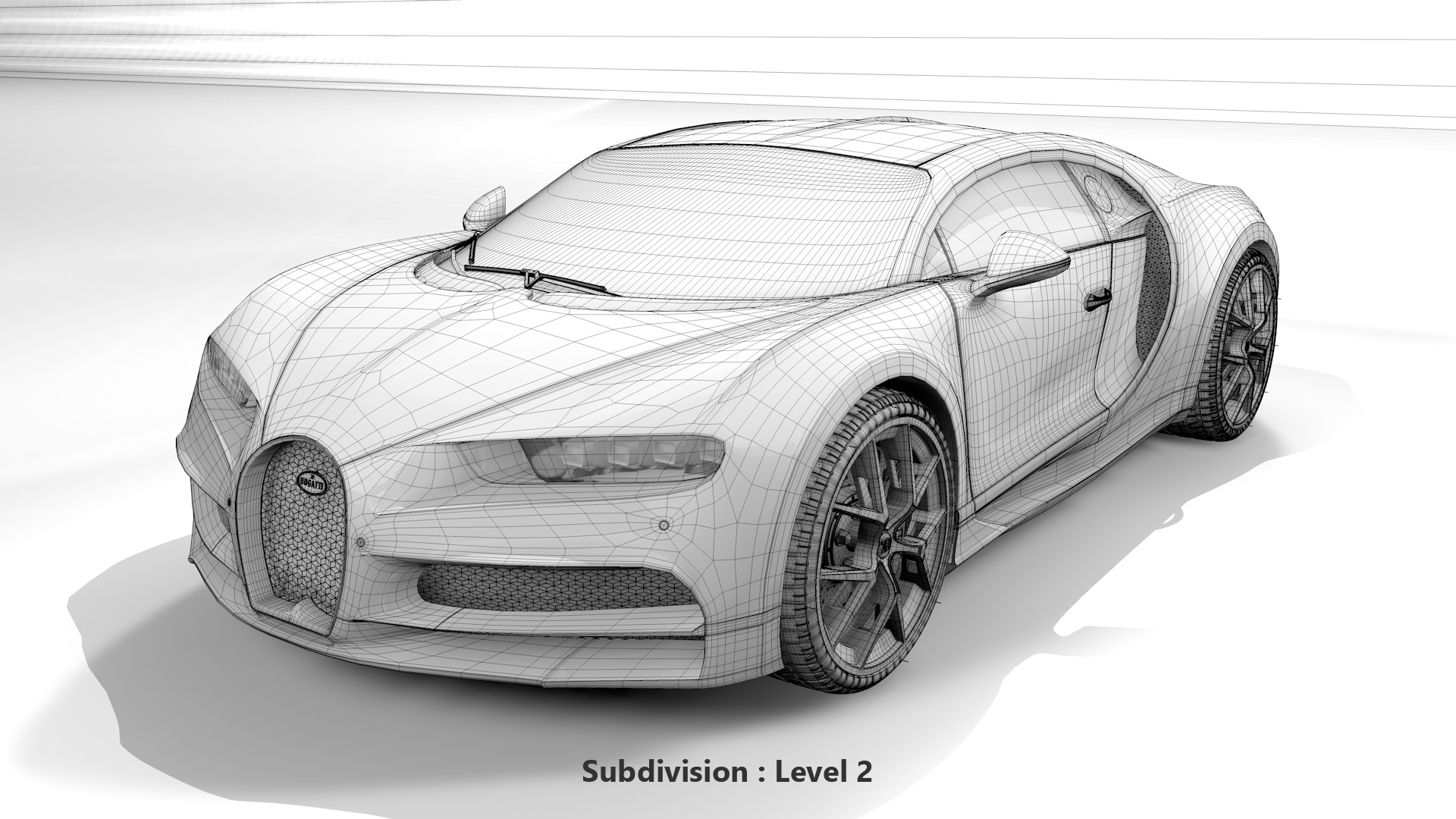 Bugatti Chiron Sport 3D Model 2021 Noire