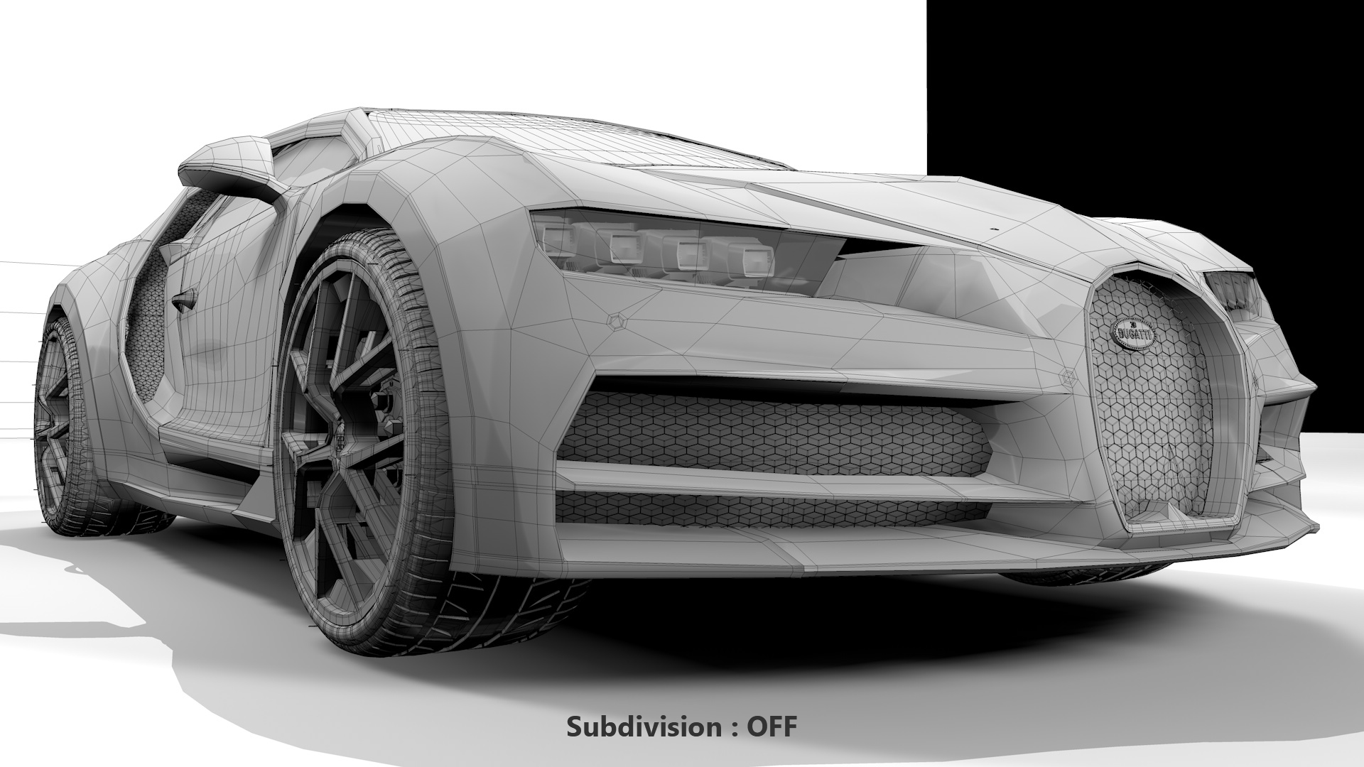 Bugatti Chiron Sport 3D Model 2021 Noire