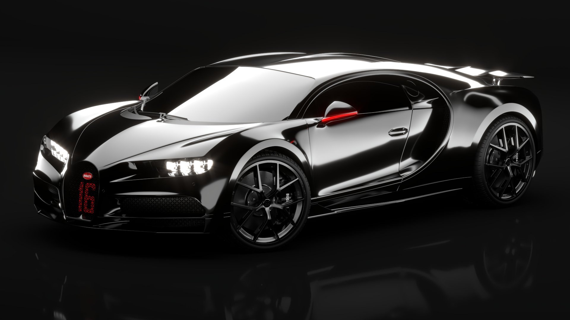 Bugatti Chiron Sport 3D Model 2021 Black