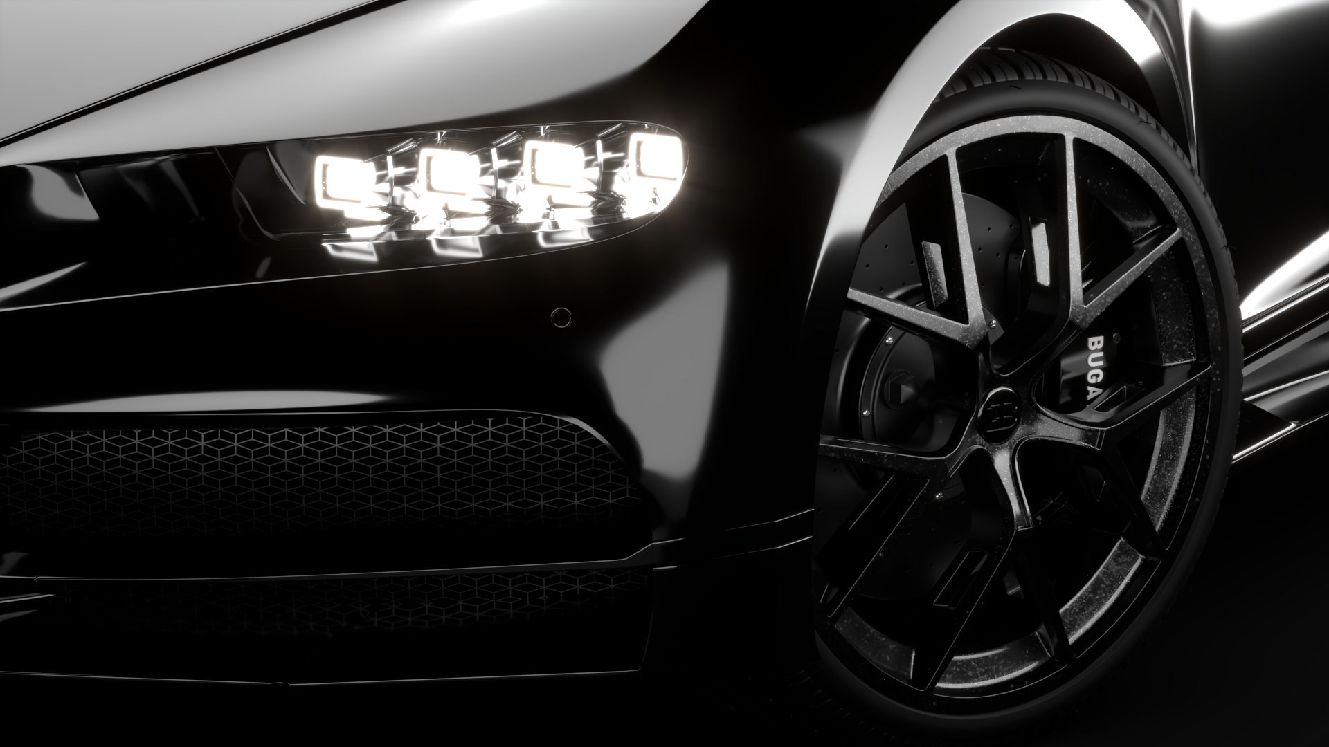 Bugatti Chiron Sport 3D Model 2021 Black