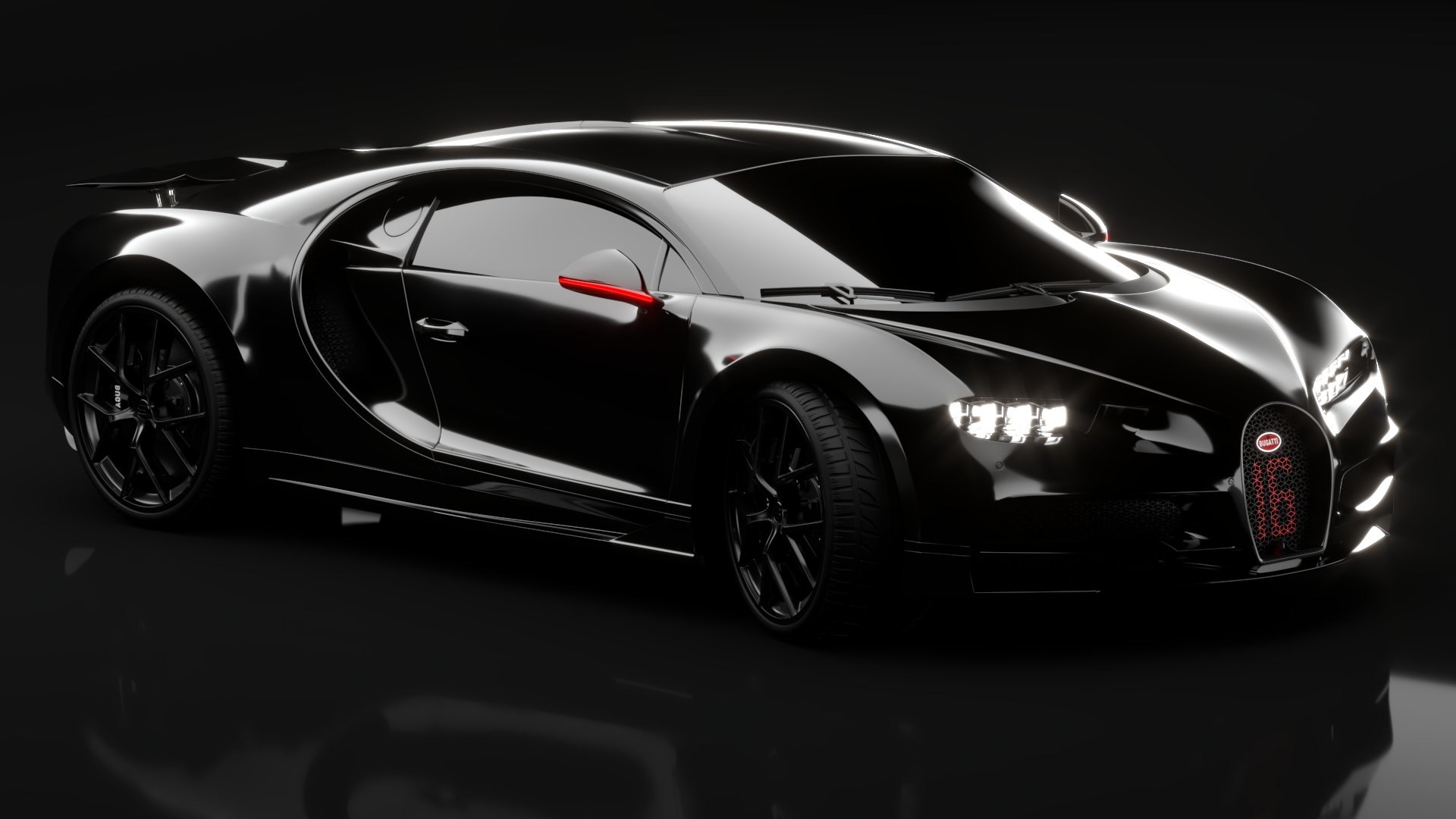 Bugatti Chiron Sport 3D Model 2021 Black