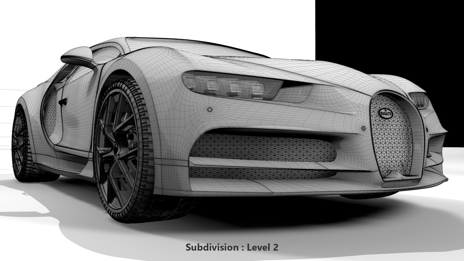 Bugatti Chiron Sport 3D Model 2021 Black