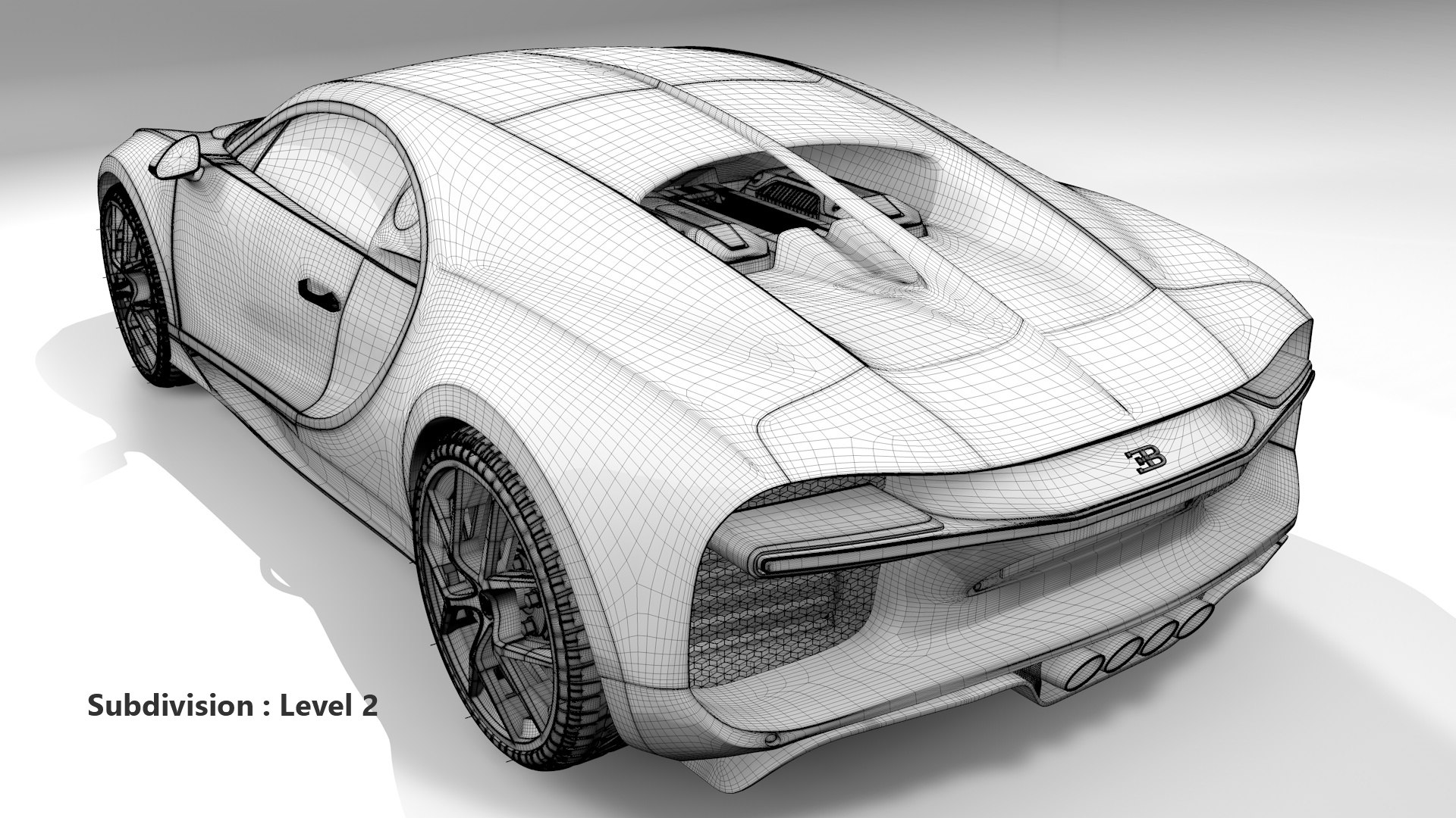 Bugatti Chiron Sport 3D Model 2021 Black