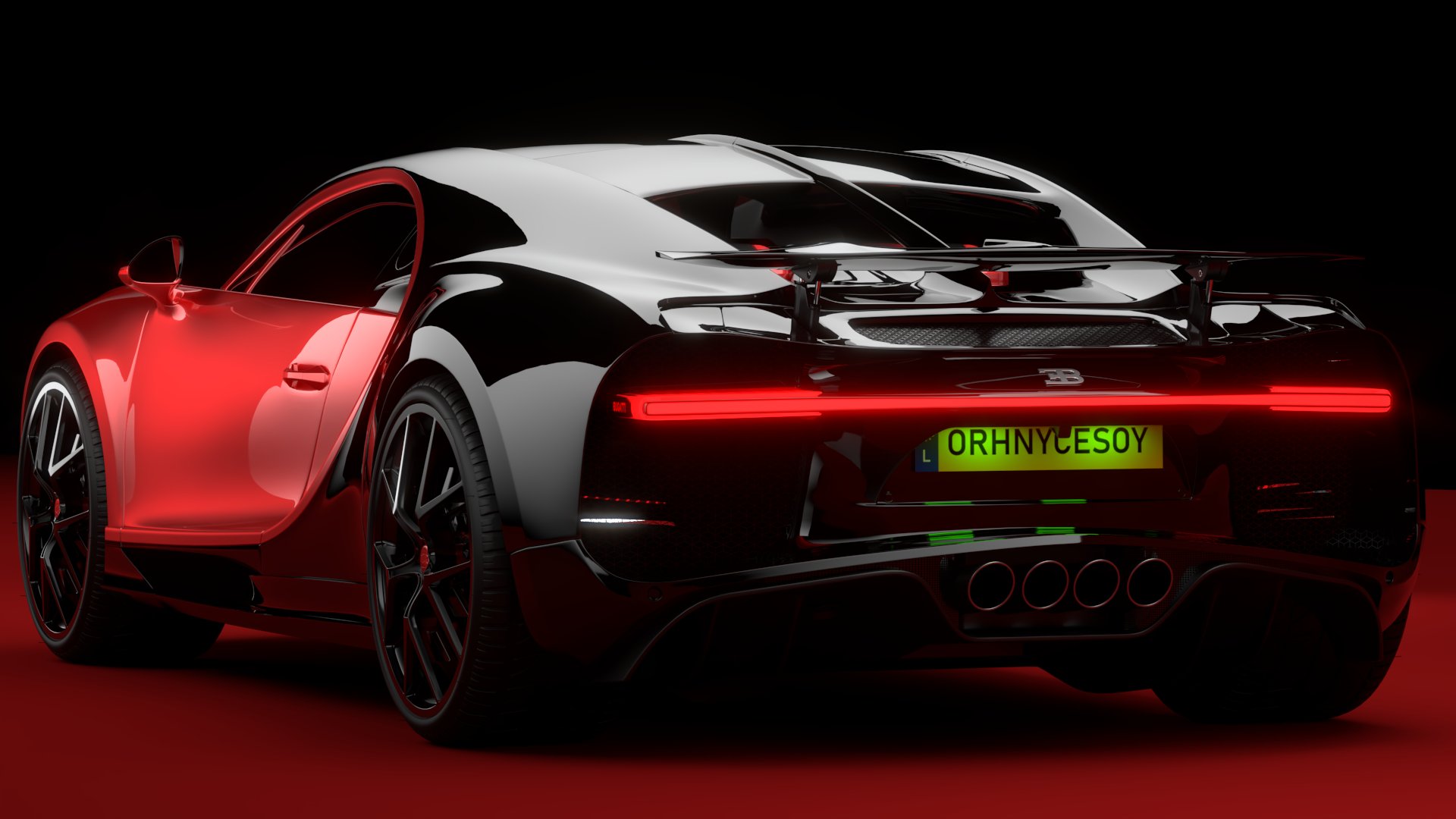 Bugatti Chiron Sport 3D Model 2021 Red