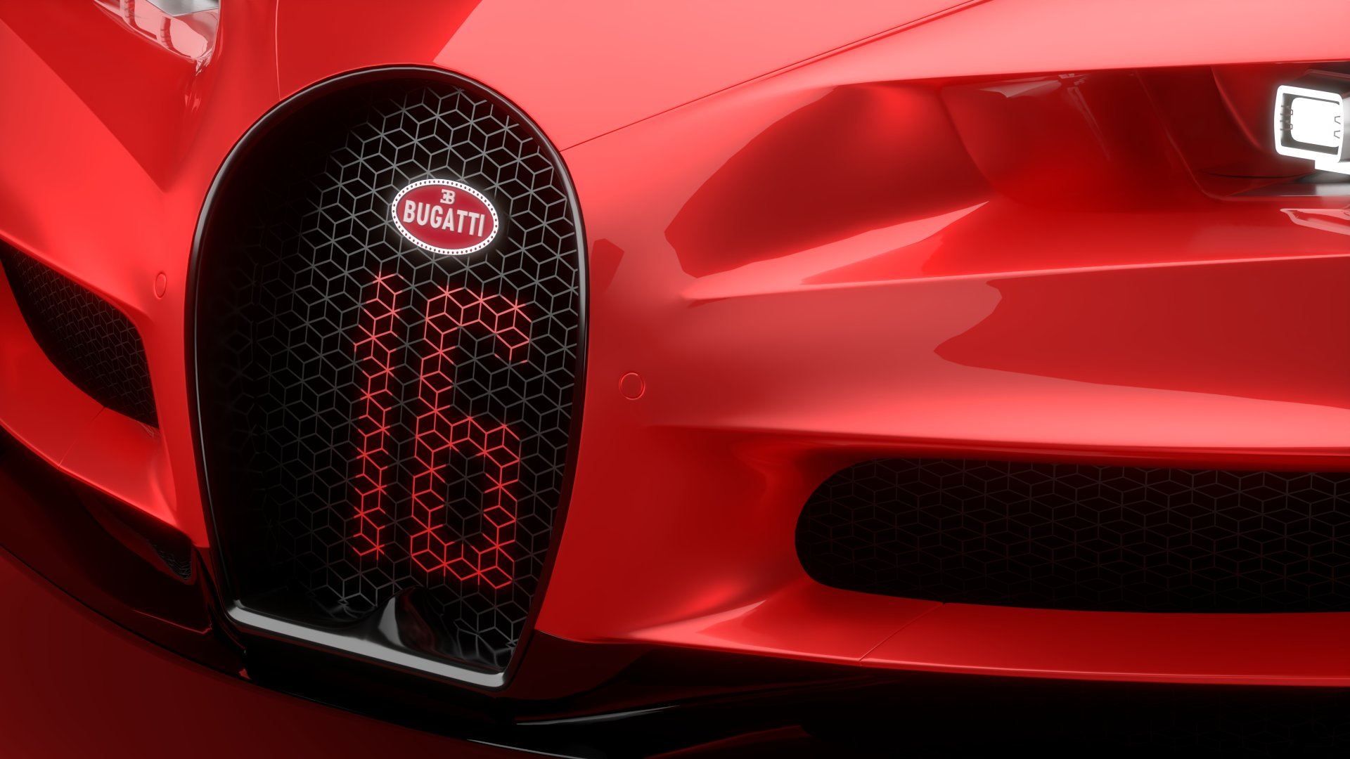 Bugatti Chiron Sport 3D Model 2021 Red
