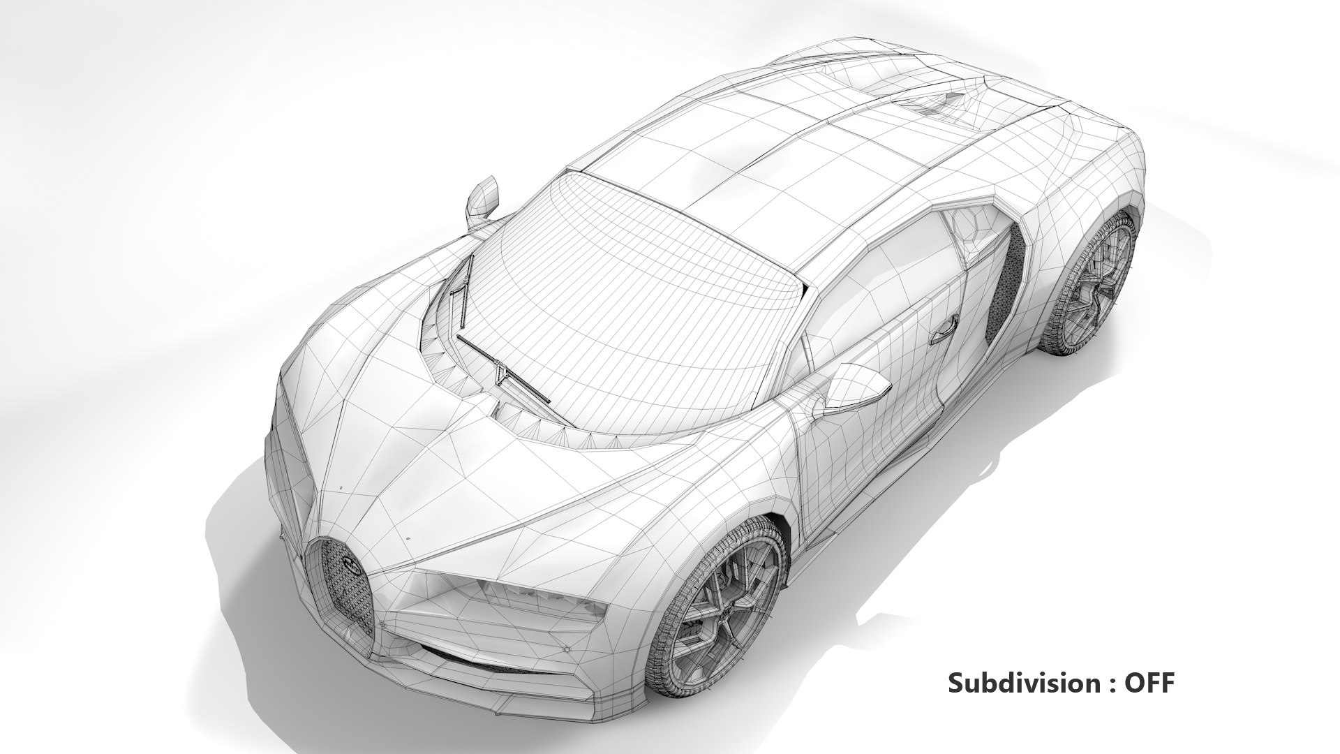 Bugatti Chiron Sport 3D Model 2021 Red