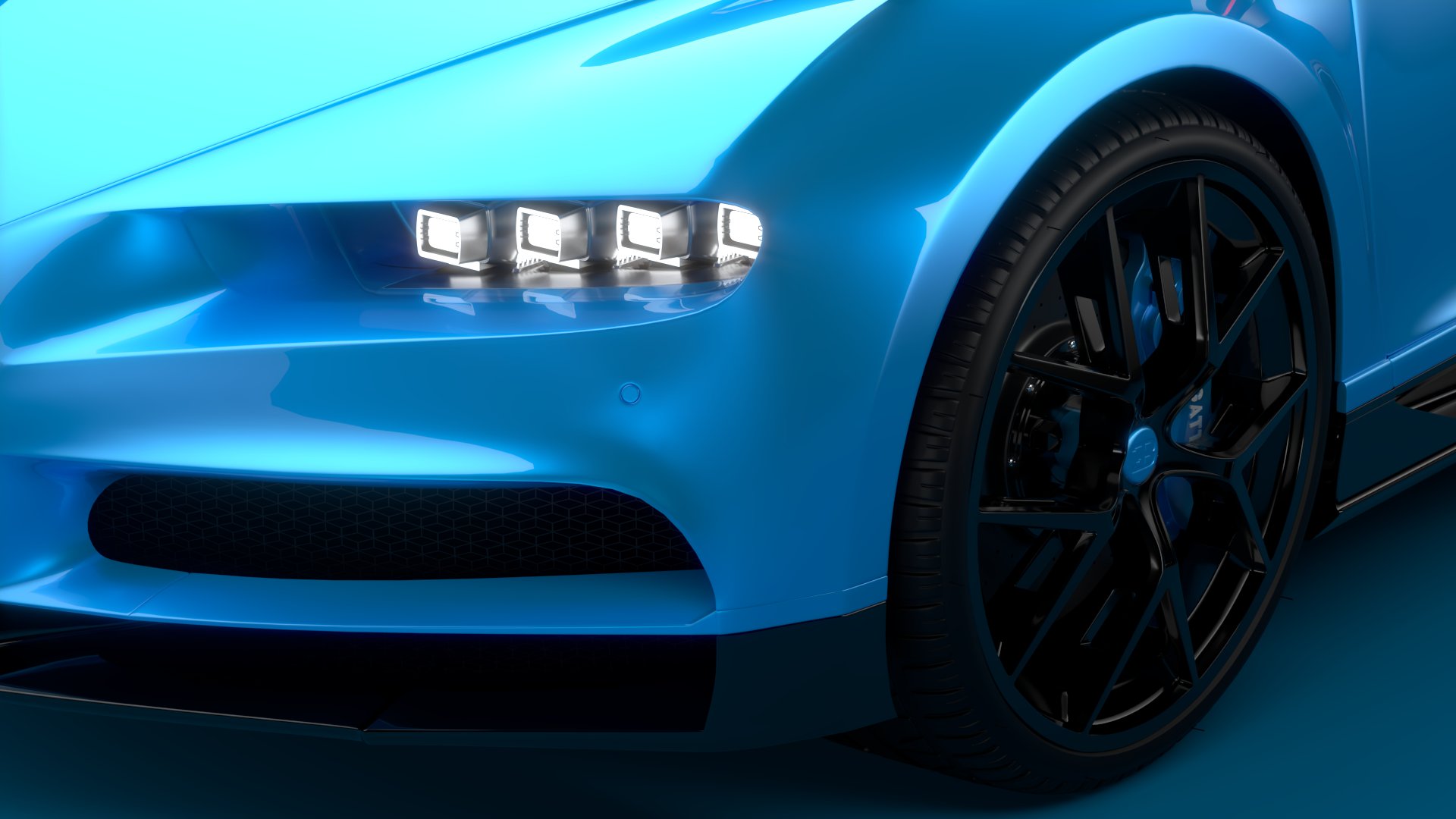 Bugatti Chiron Sport 3D Model 2021 Blue