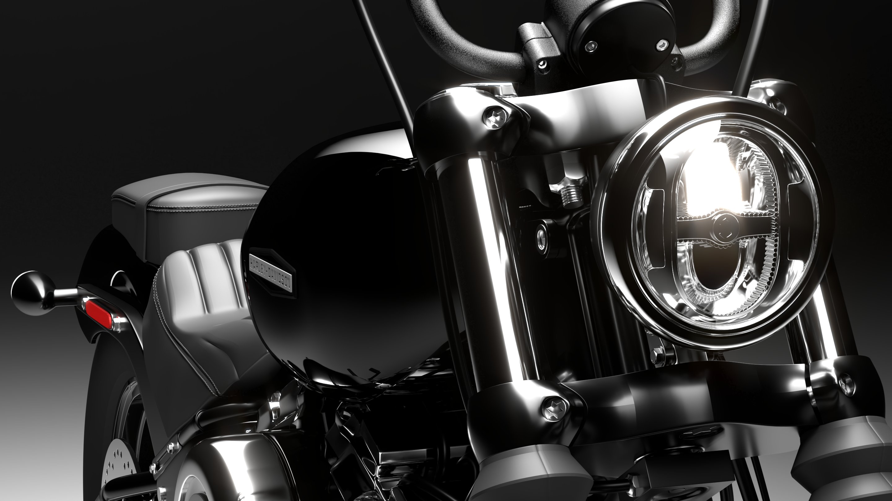 Harley Davidson Street Bob 2026 3D Model (Vivid Black)