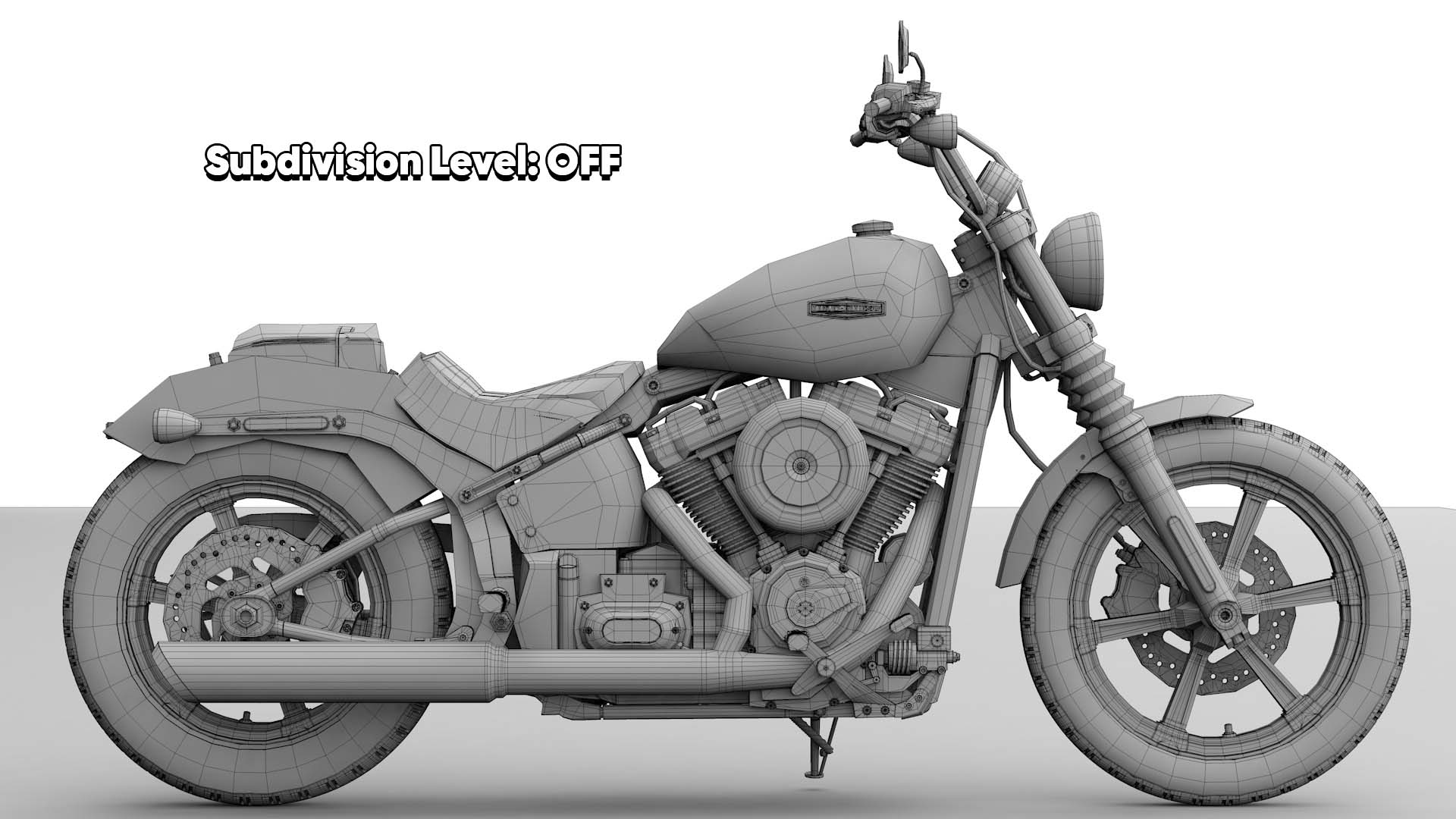 Harley Davidson Street Bob 2026 3D Model (Vivid Black)