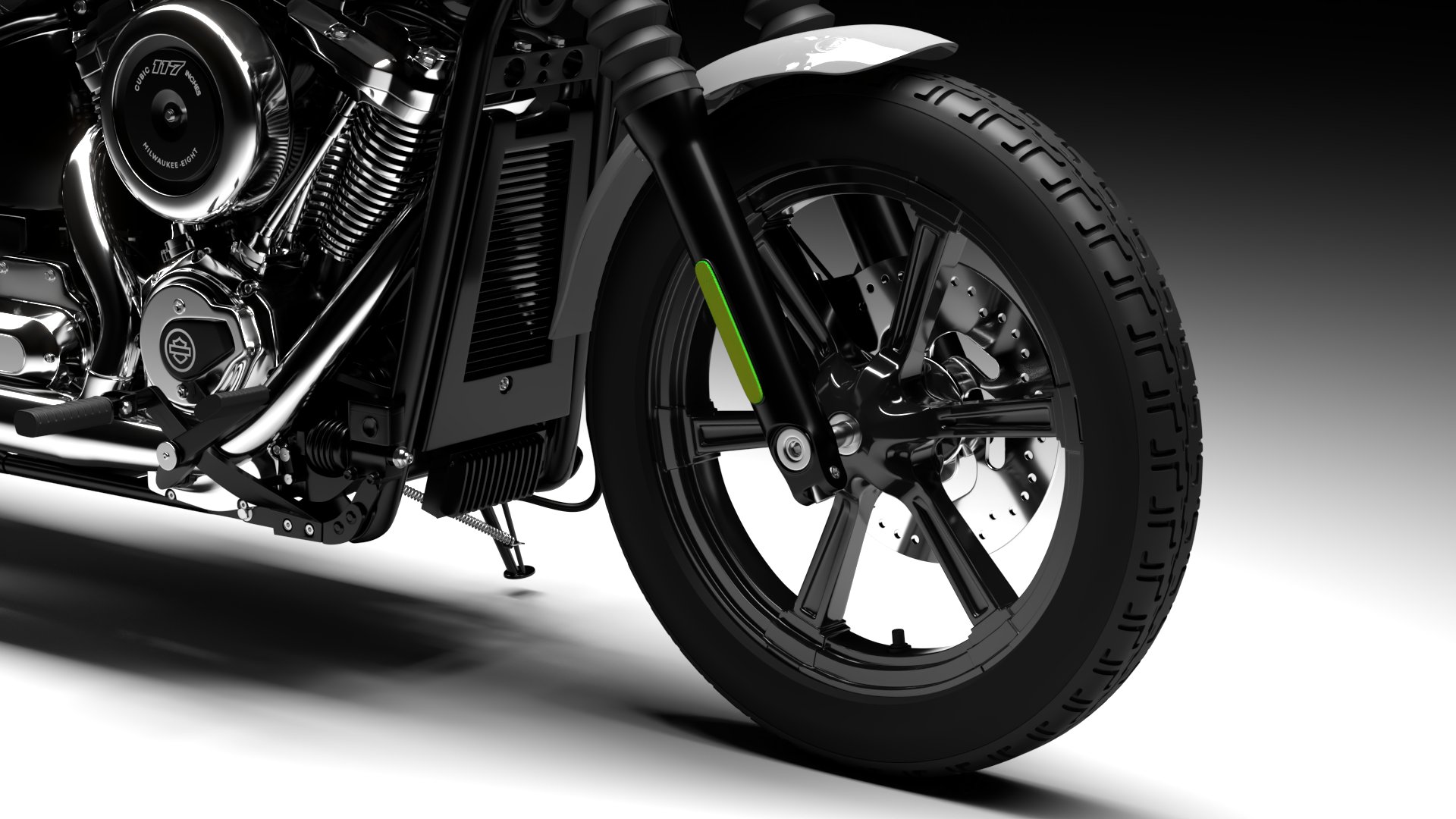 Harley Davidson Street Bob 2026 3D Model (Dark Billiard Gray)