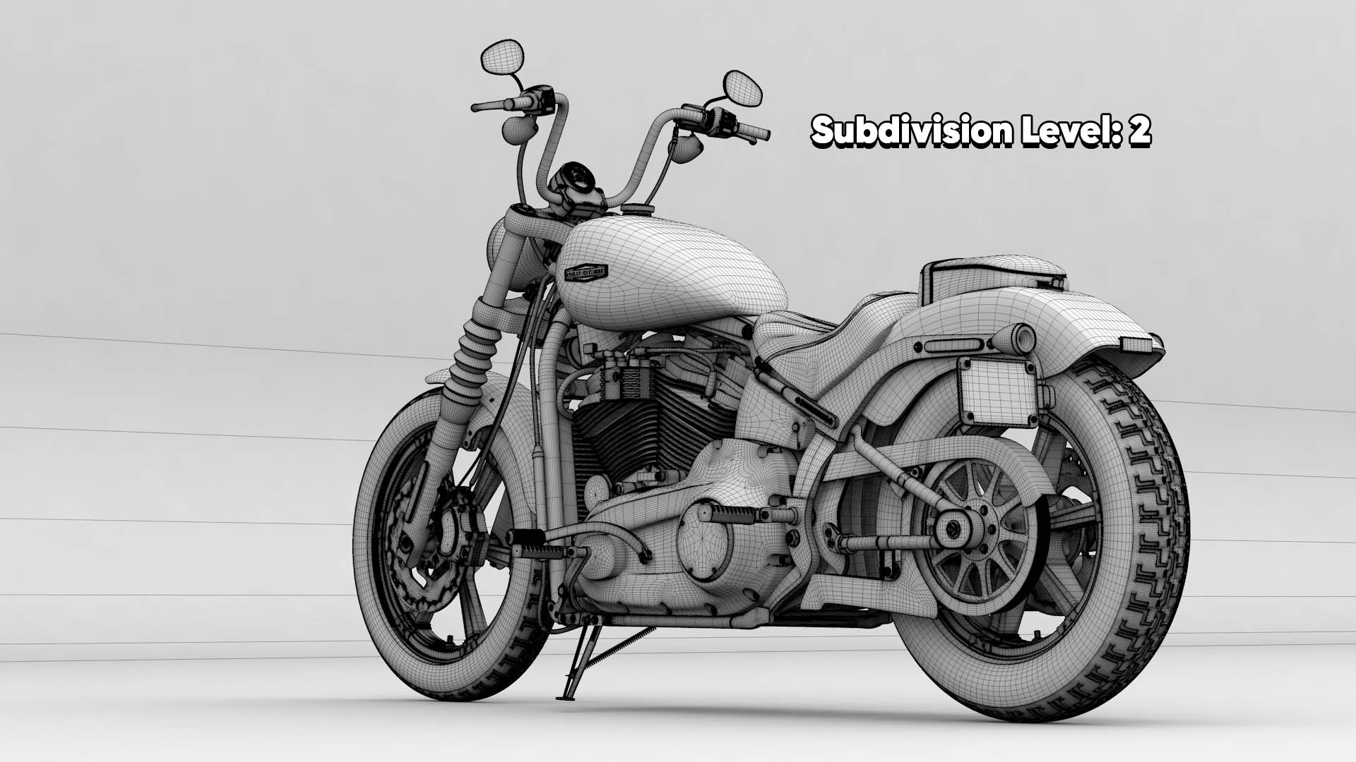 Harley Davidson Street Bob 2026 3D Model (Dark Billiard Gray)