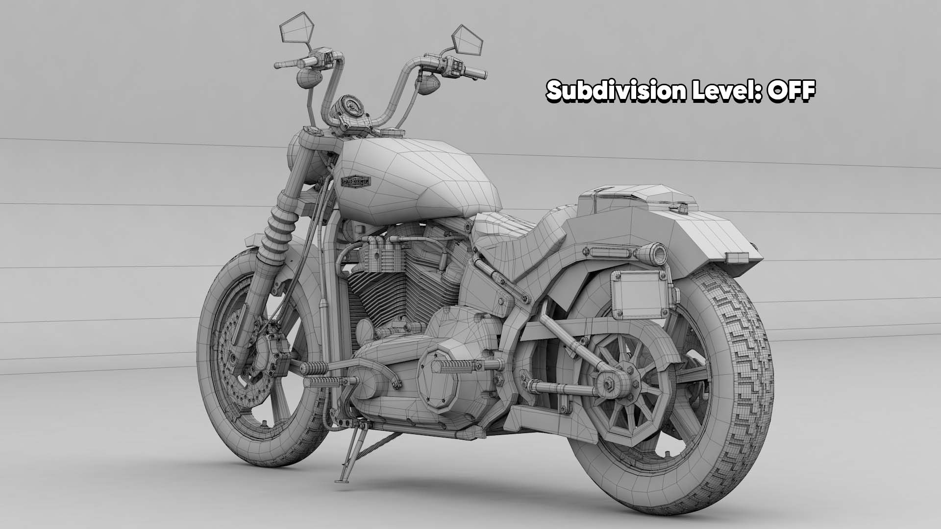 Harley Davidson Street Bob 2026 3D Model (Brilliant Red)
