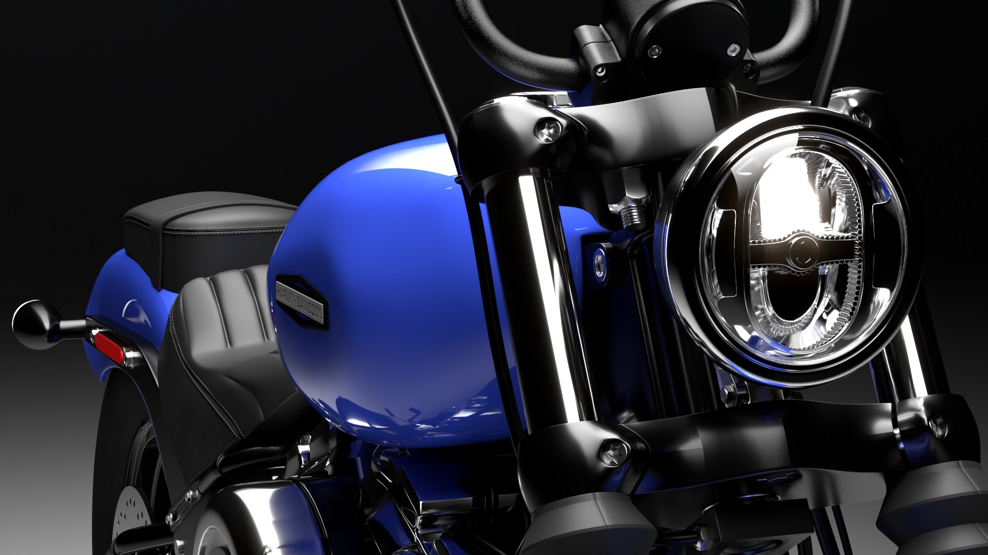 Harley Davidson Street Bob 2026 3D Model (Aurora Blue Denim)