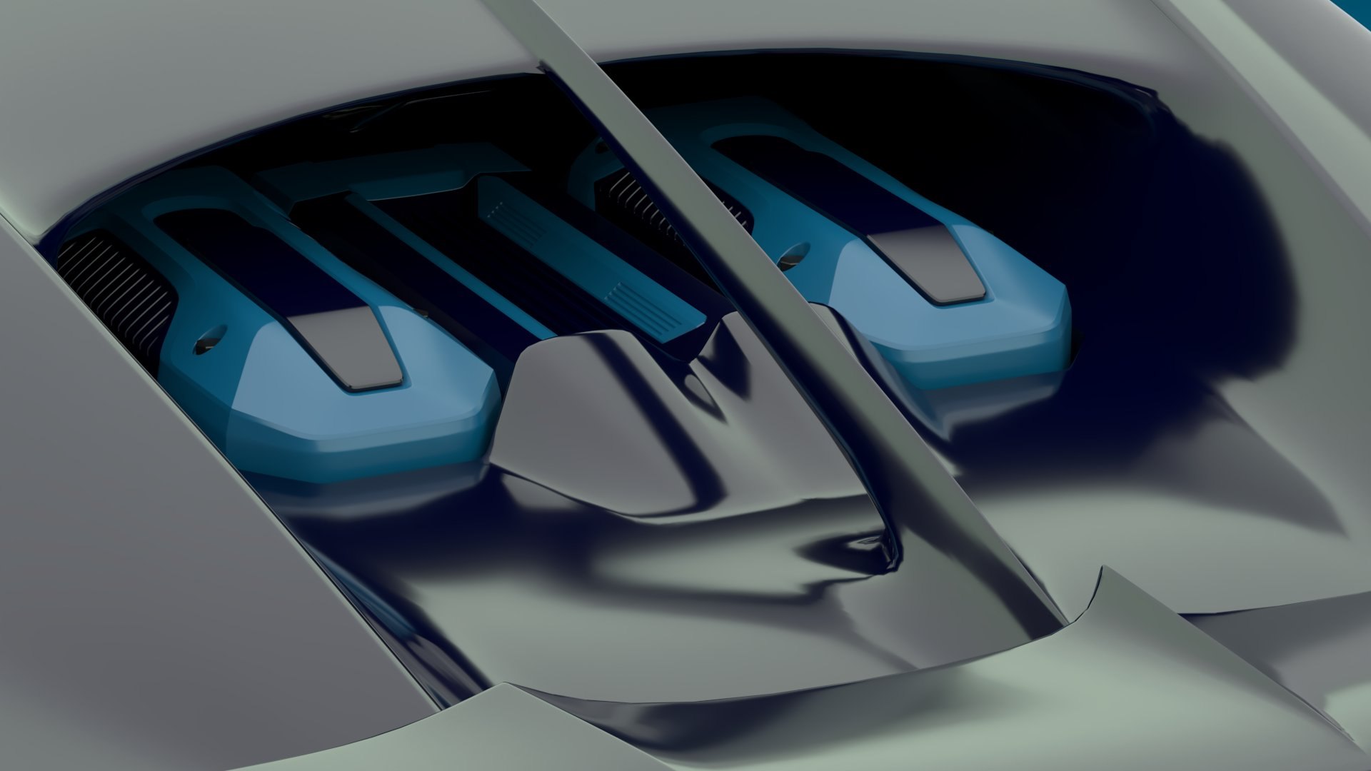 Bugatti Chiron Sport 3D Model Blue