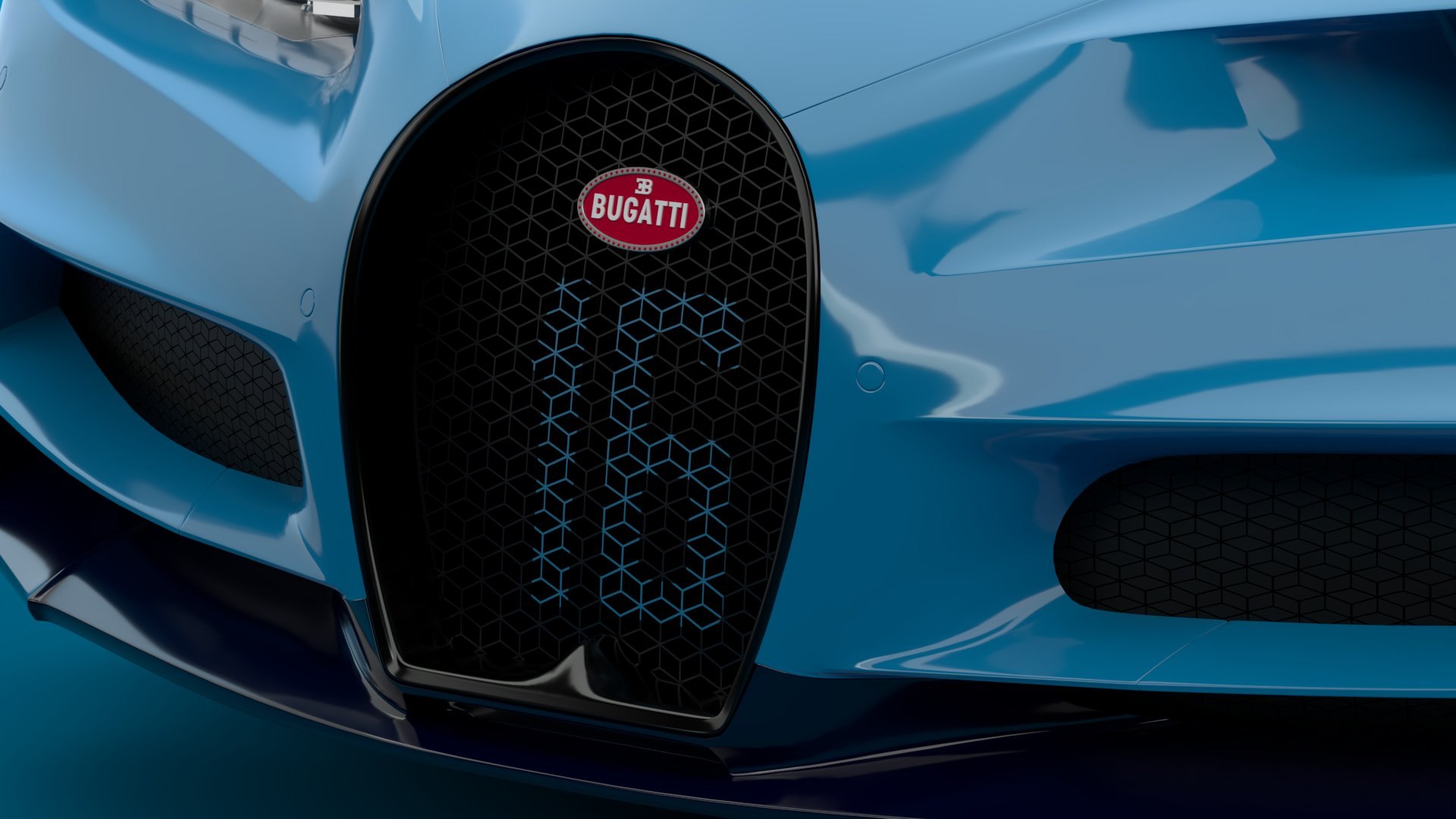 Bugatti Chiron Sport 3D Model Blue