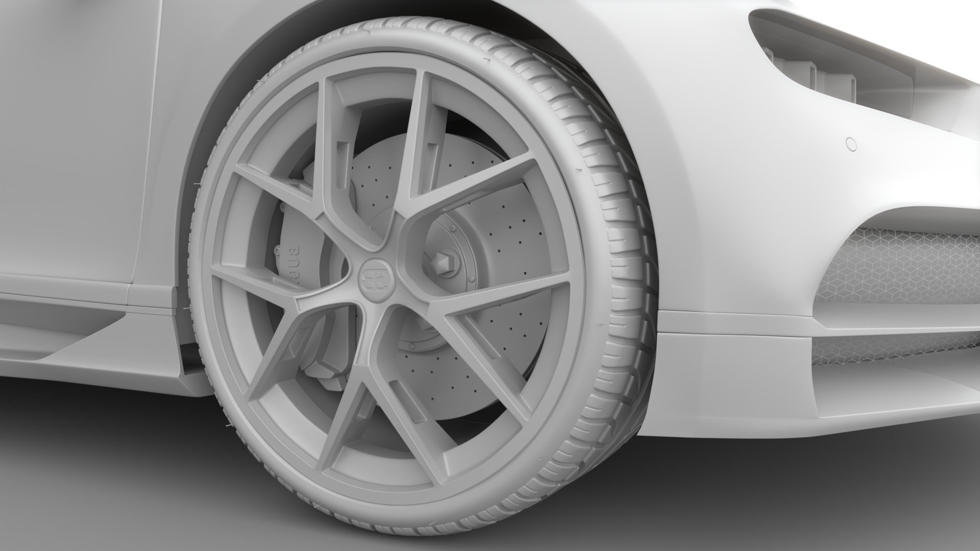 Bugatti Chiron Sport 3D Model Blue