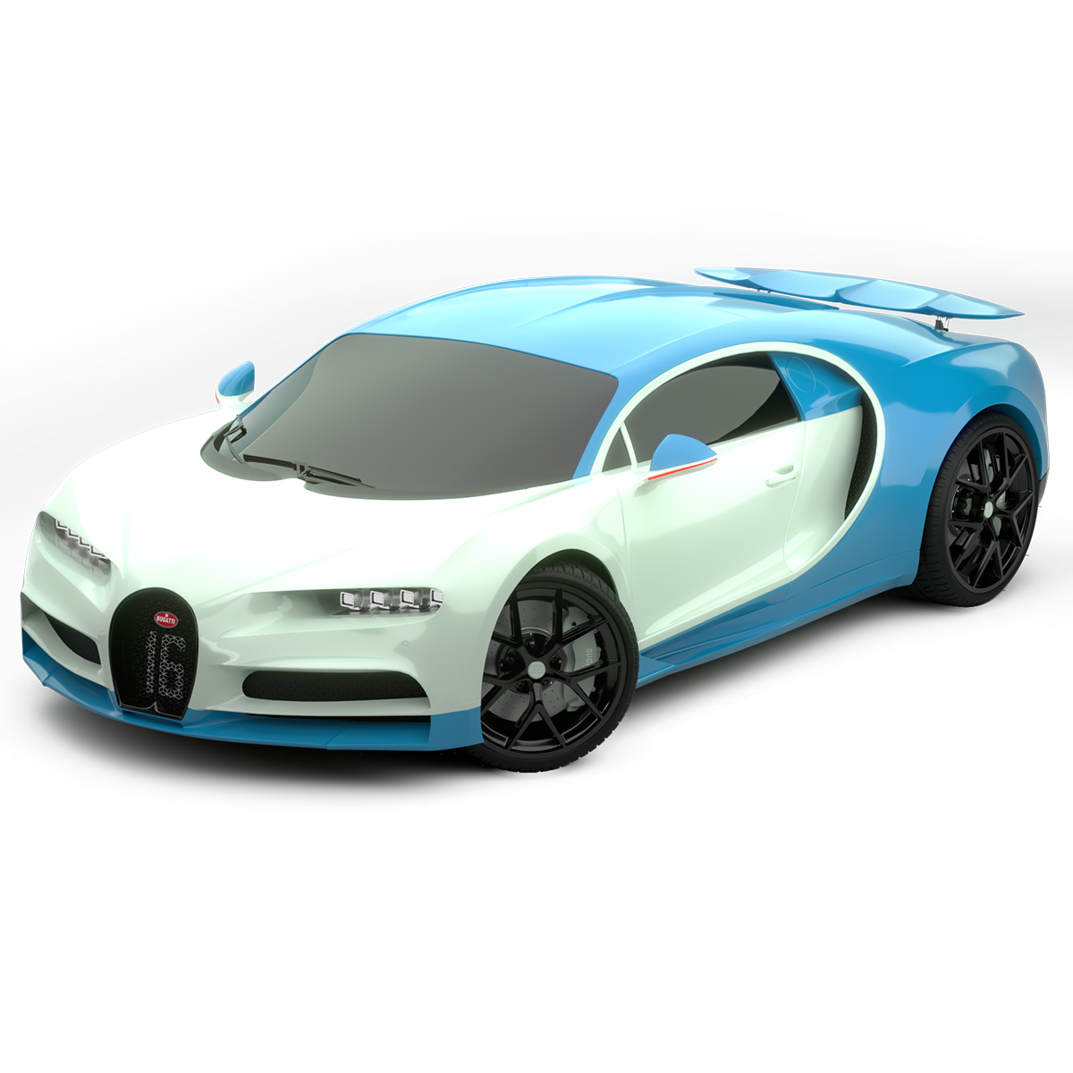 Bugatti Chiron Sport 3D Model Blue White