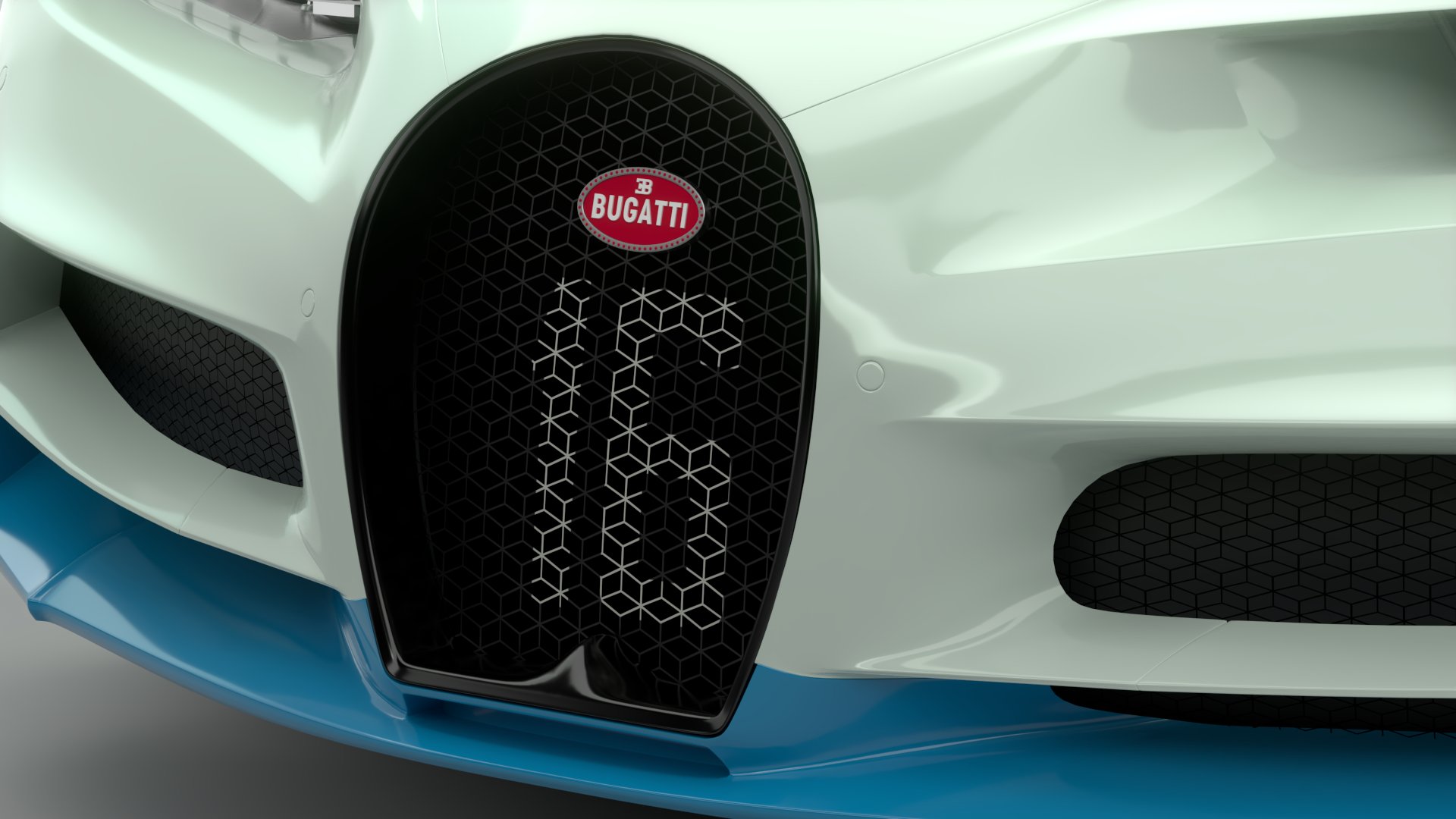 Bugatti Chiron Sport 3D Model Blue White