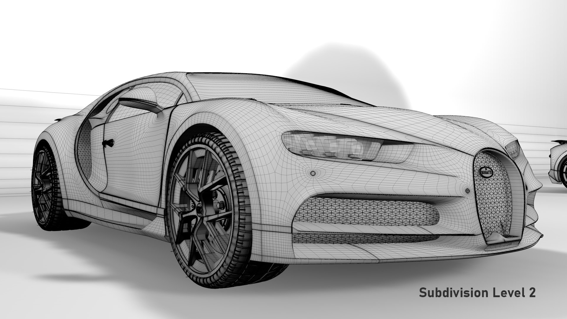 Bugatti Chiron Sport 3D Model Blue White