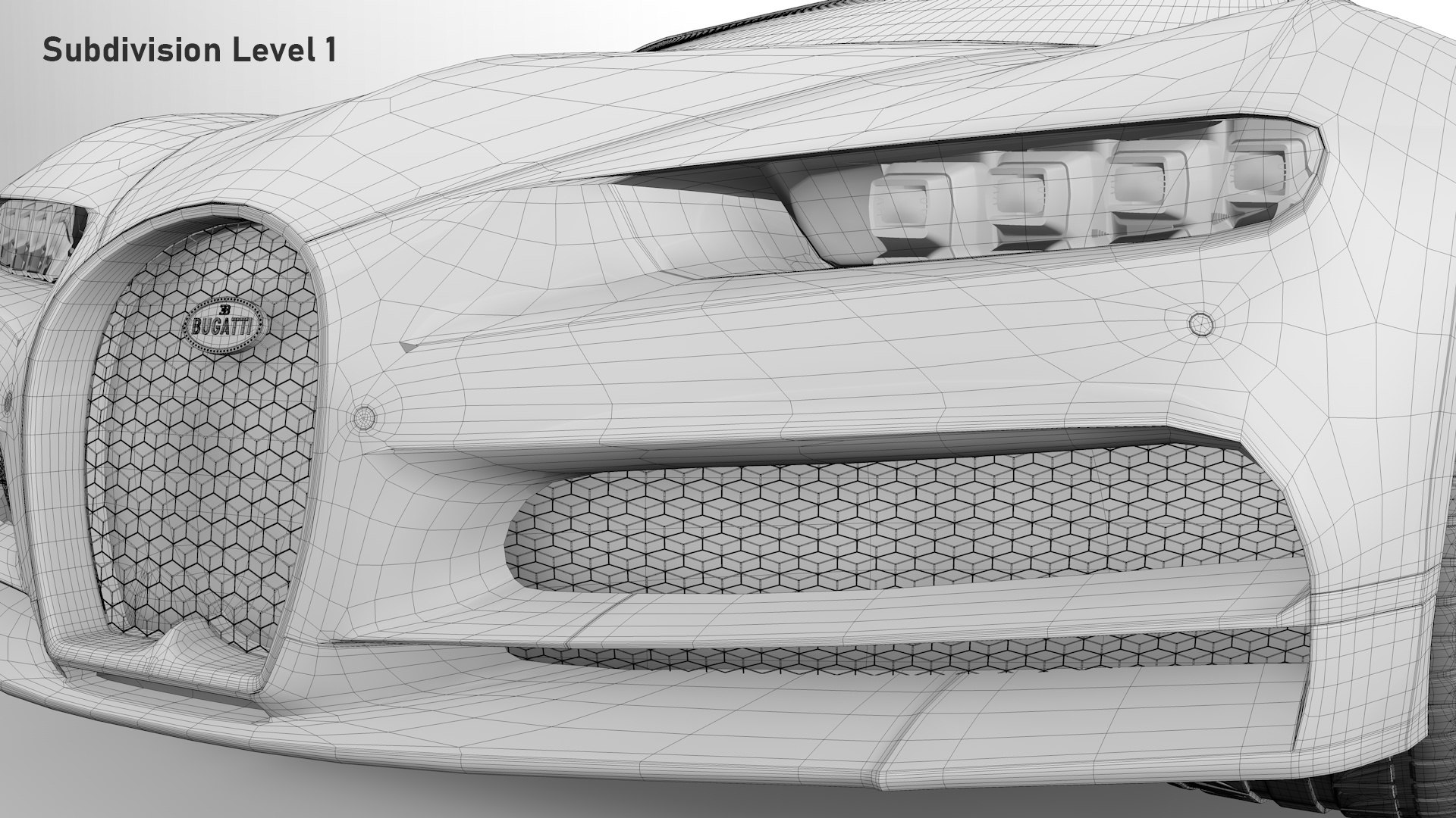 Bugatti Chiron Sport 3D Model Blue White