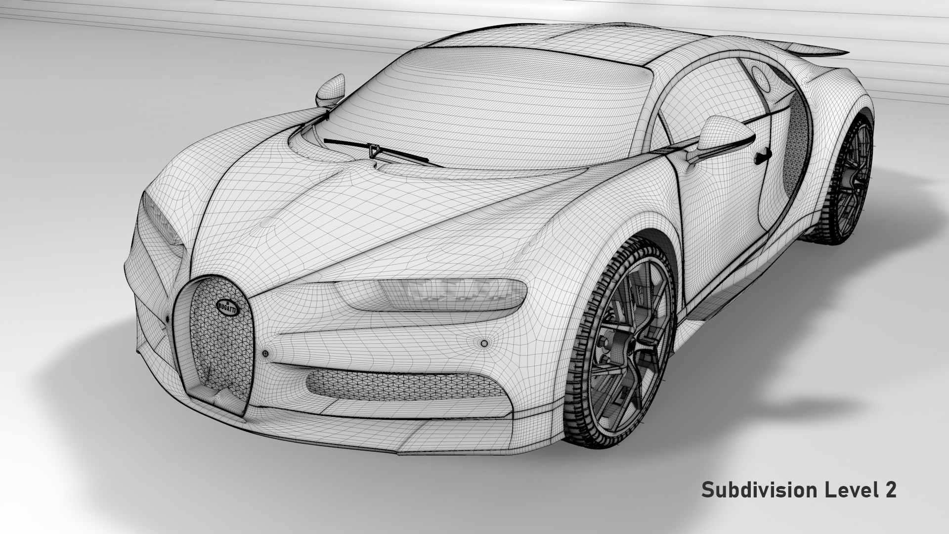 Bugatti Chiron Sport 3D Model Blue White