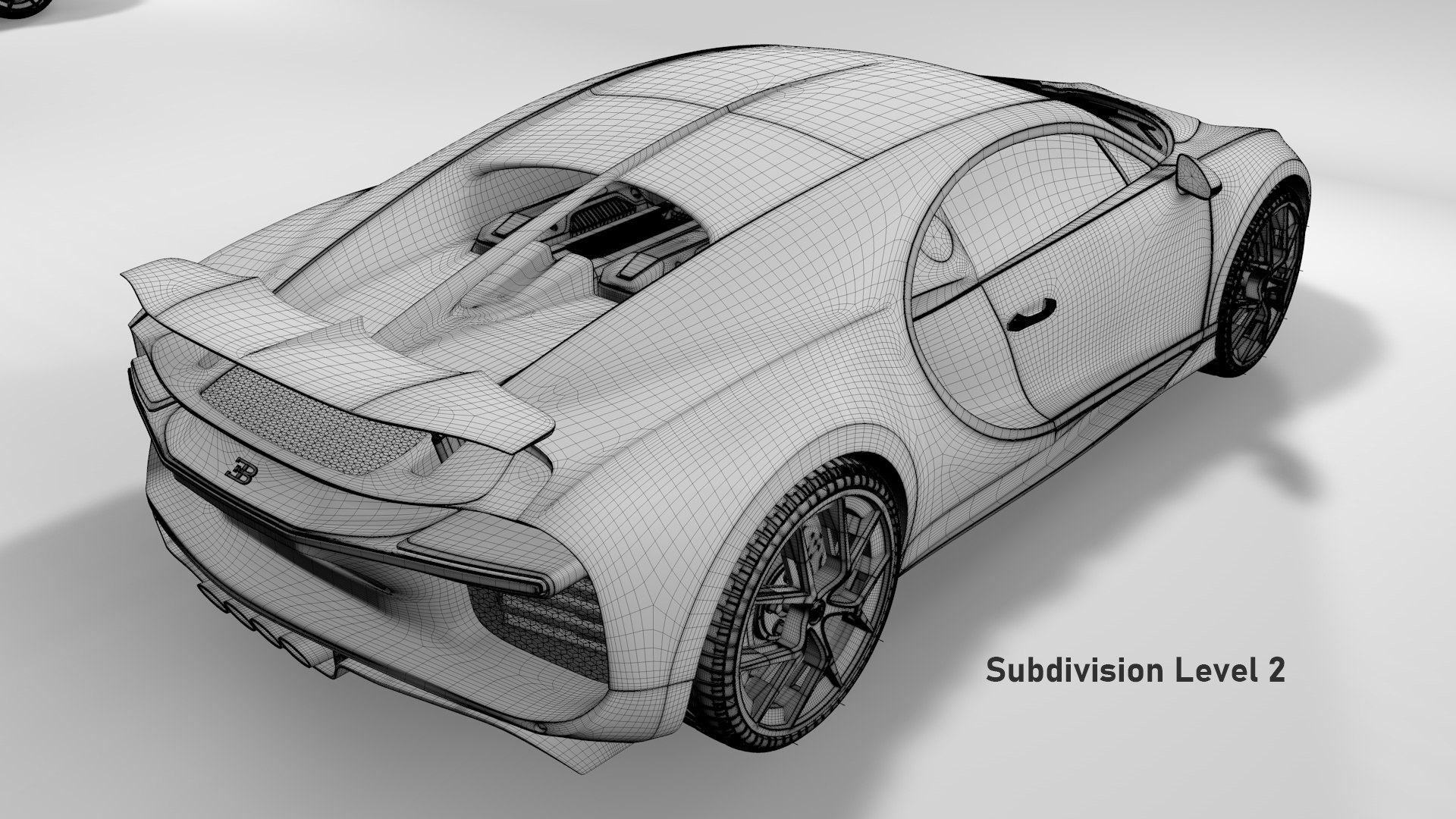 Bugatti Chiron Sport 3D Model Matte