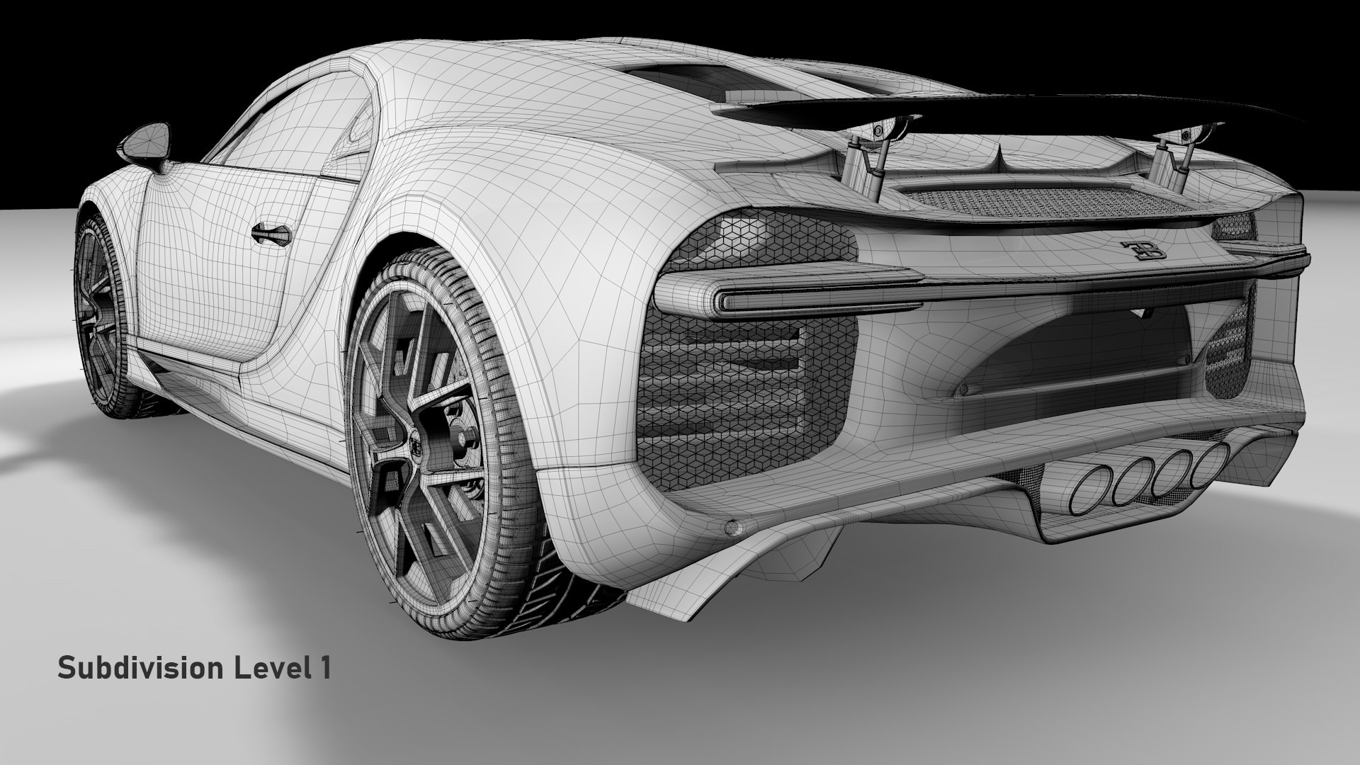 Bugatti Chiron Sport 3D Model Matte
