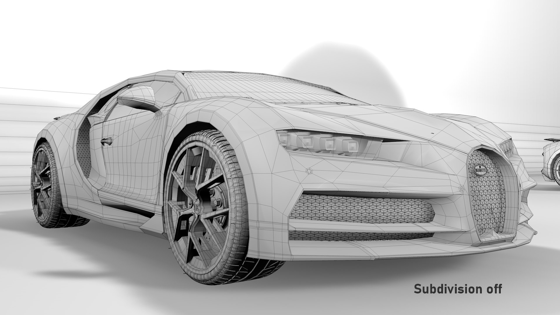 Bugatti Chiron Sport 3D Model Matte