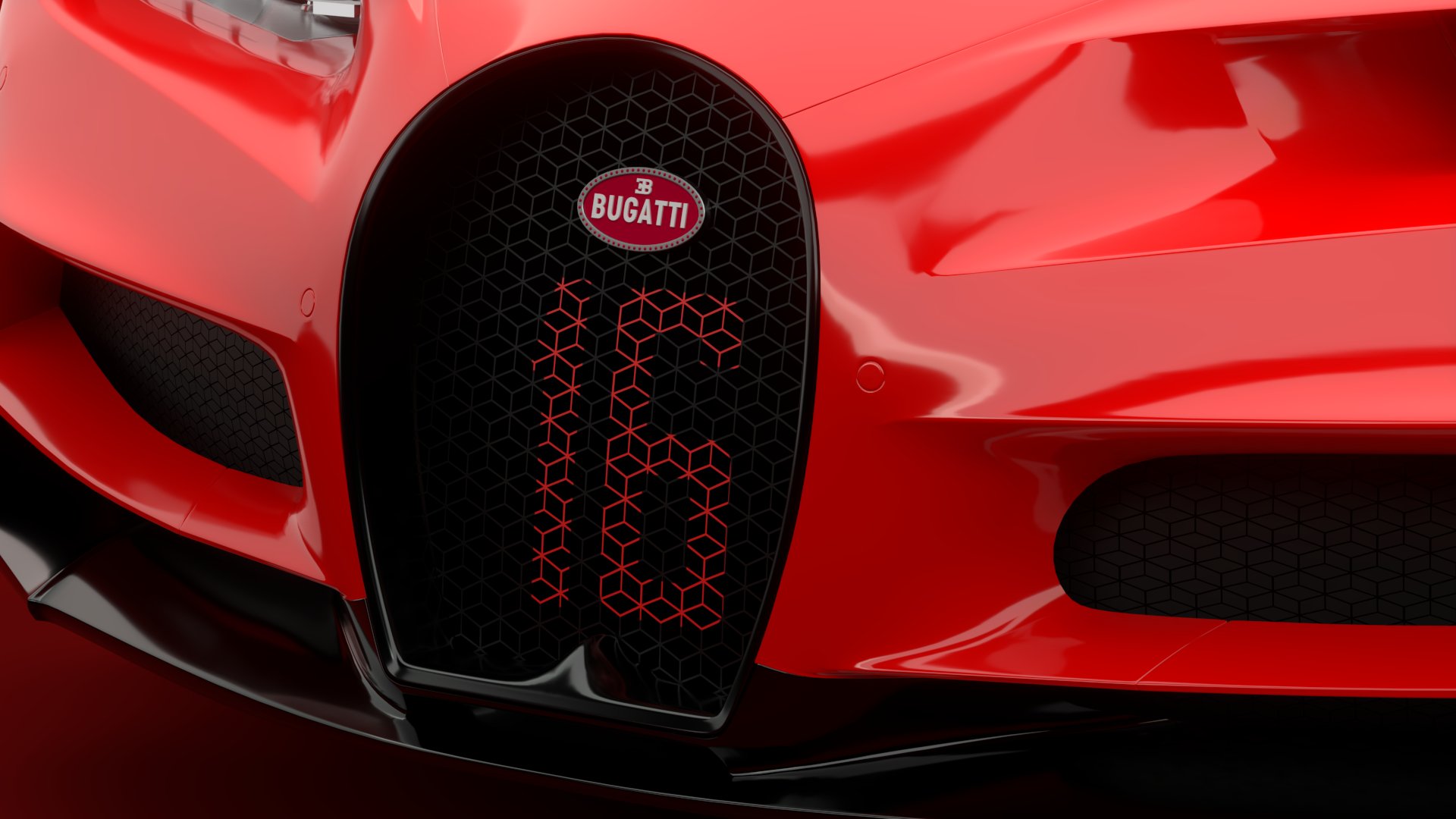 Bugatti Chiron Sport 3D Model Red