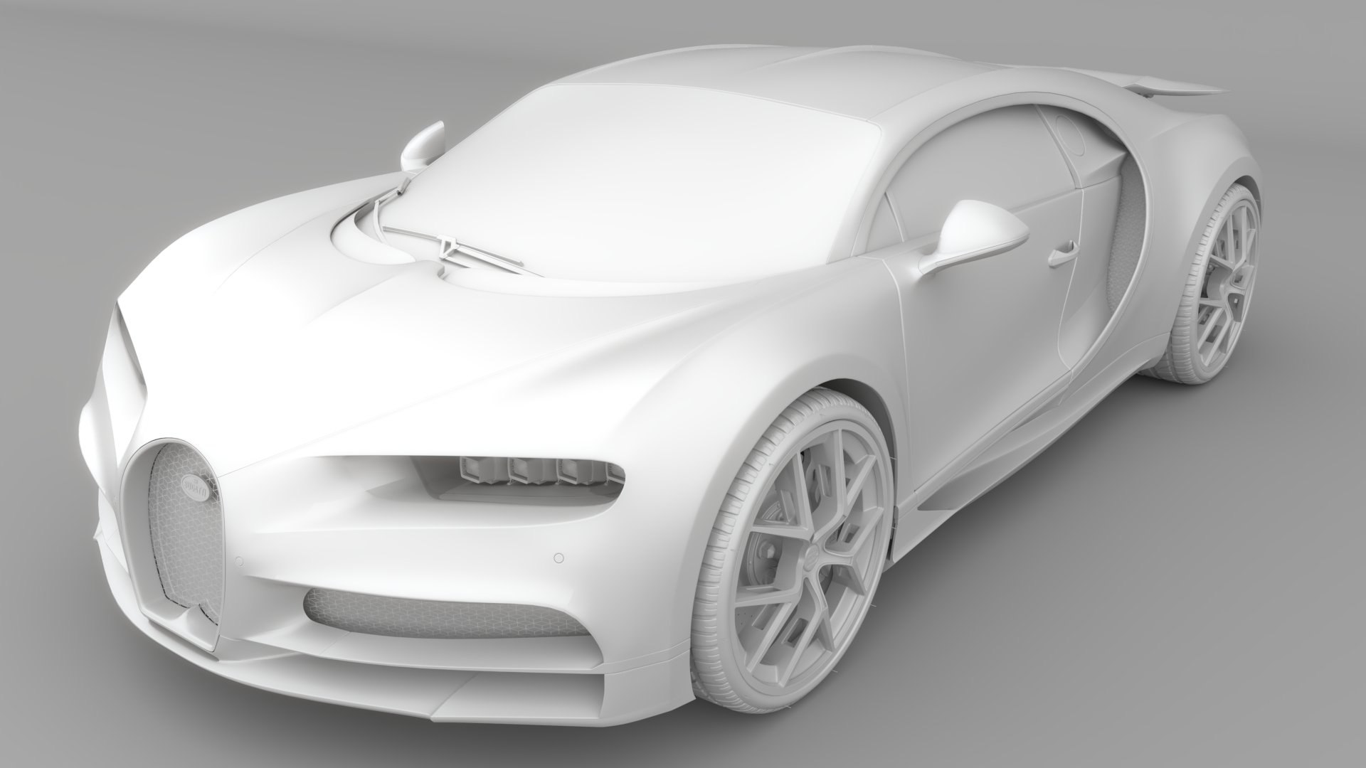 Bugatti Chiron Sport 3D Model Red