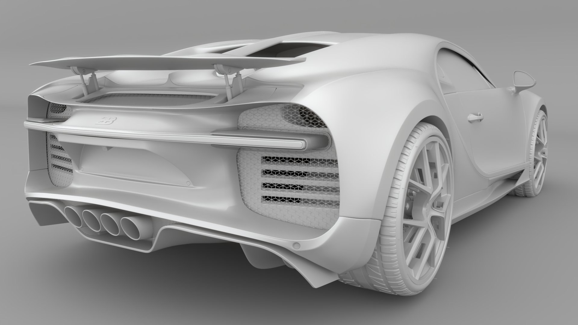 Bugatti Chiron Sport 3D Model Red