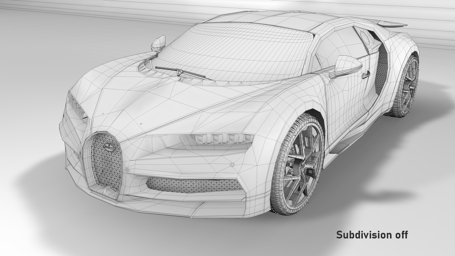 Bugatti Chiron Sport 3D Model Red