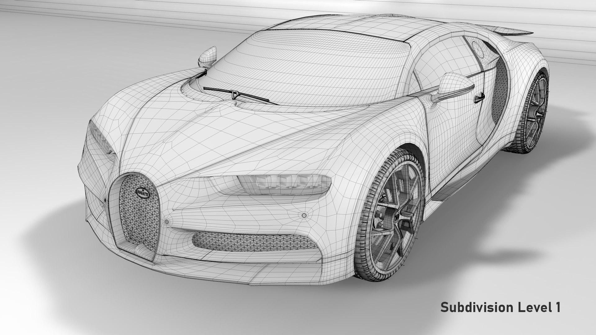 Bugatti Chiron Sport 3D Model Red