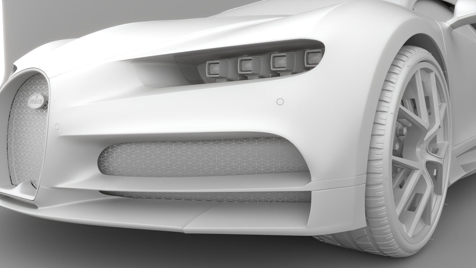 Bugatti Chiron Sport 3D Model White