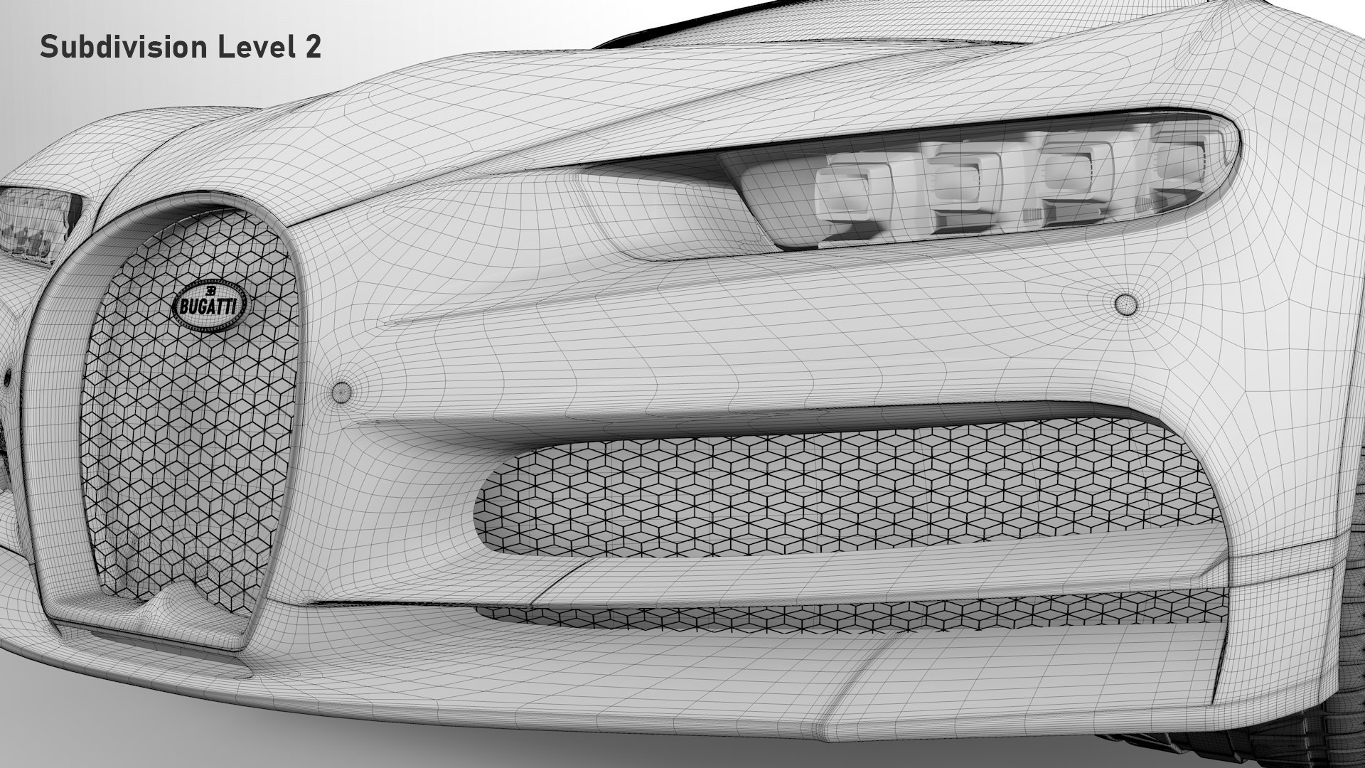 Bugatti Chiron Sport 3D Model White