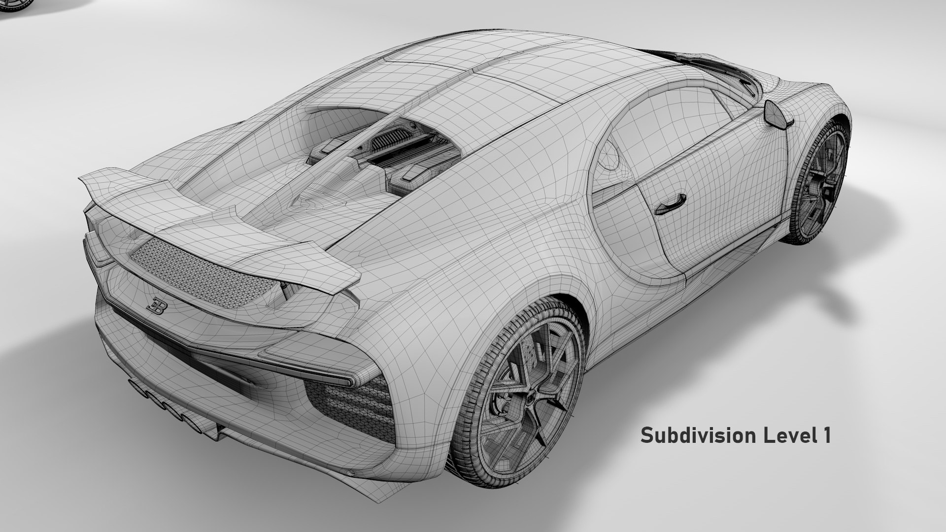 Bugatti Chiron Sport 3D Model White
